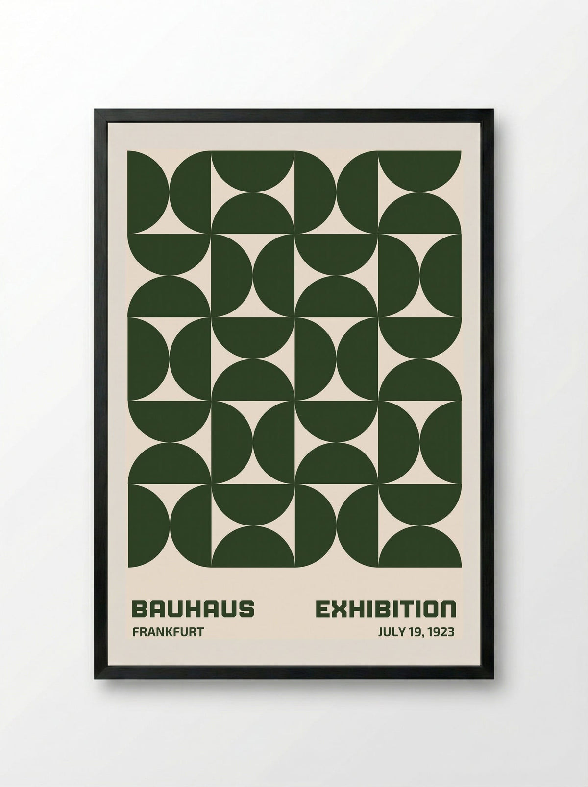 Bauhaus Modular Geometry - Green Edition (1923 Frankfurt) - Framed Print Black