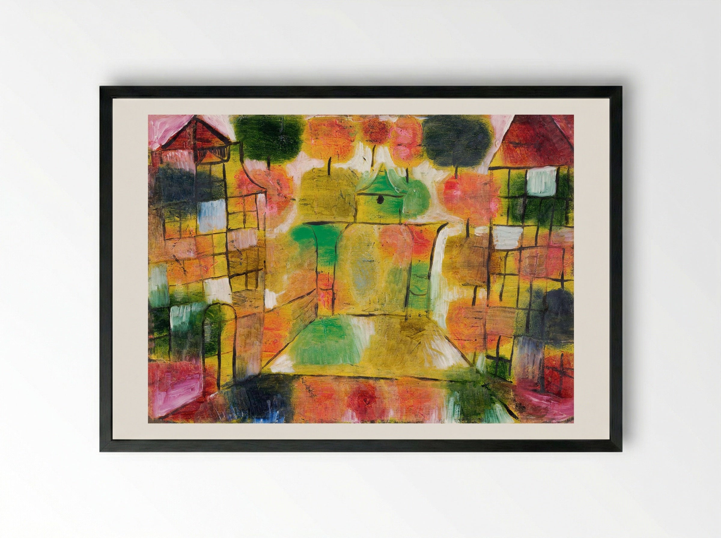 Tree and Architecture, Rhythms - Paul Klee - Framed Print Black