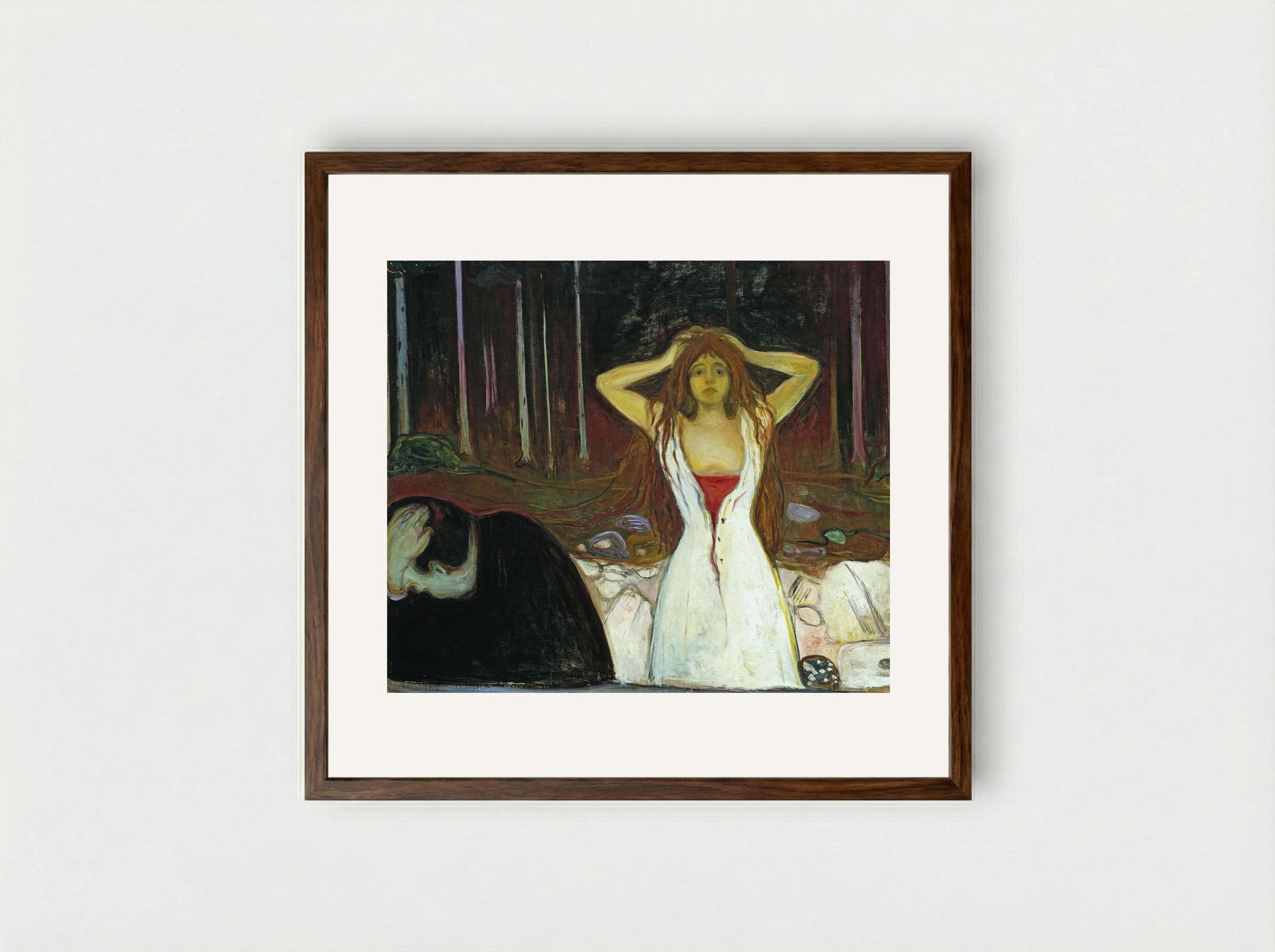 Ashes - Edvard Munch - Framed Print Dark Wood