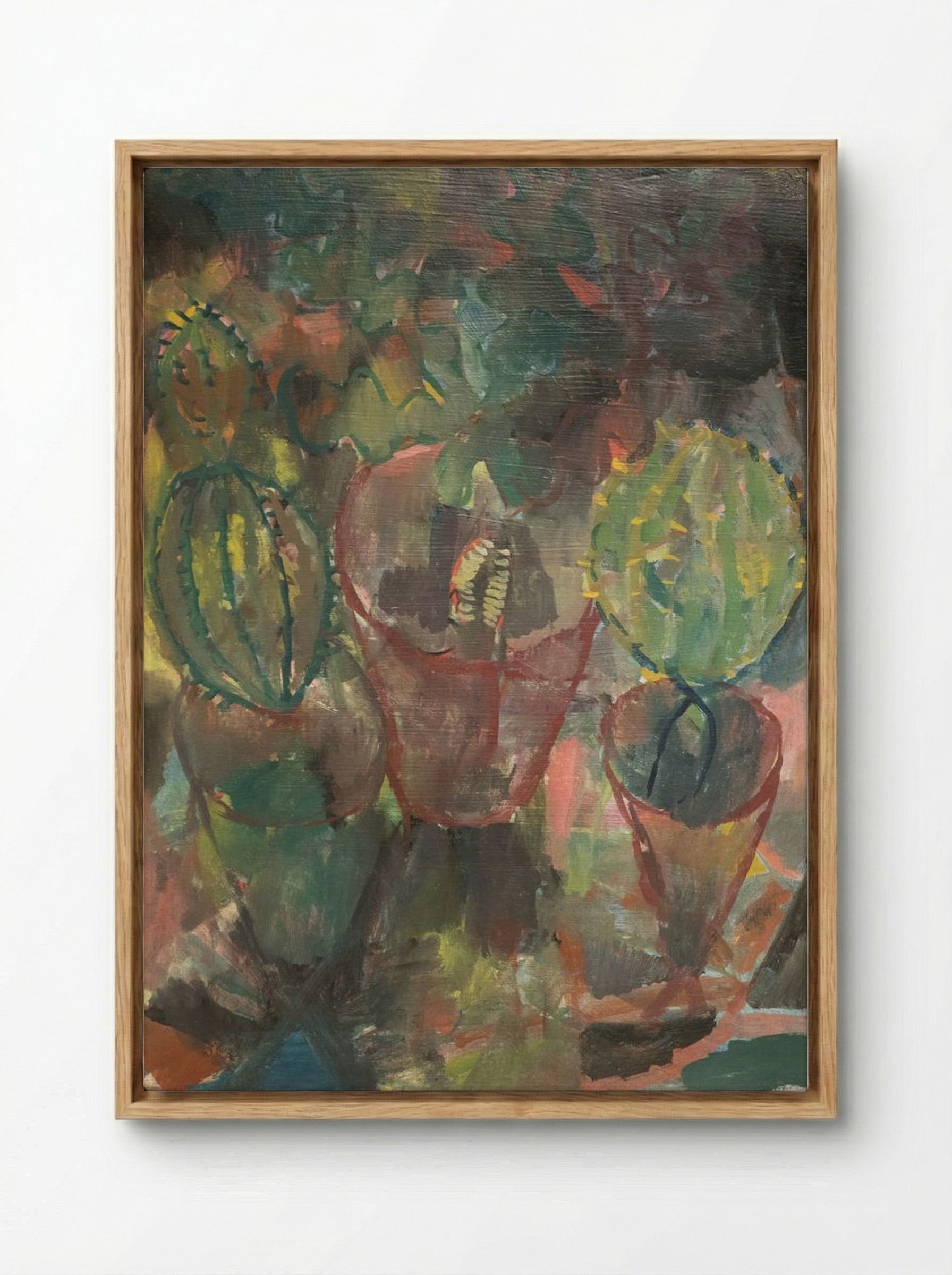 Kakteen - Paul Klee - Framed Canvas Wood