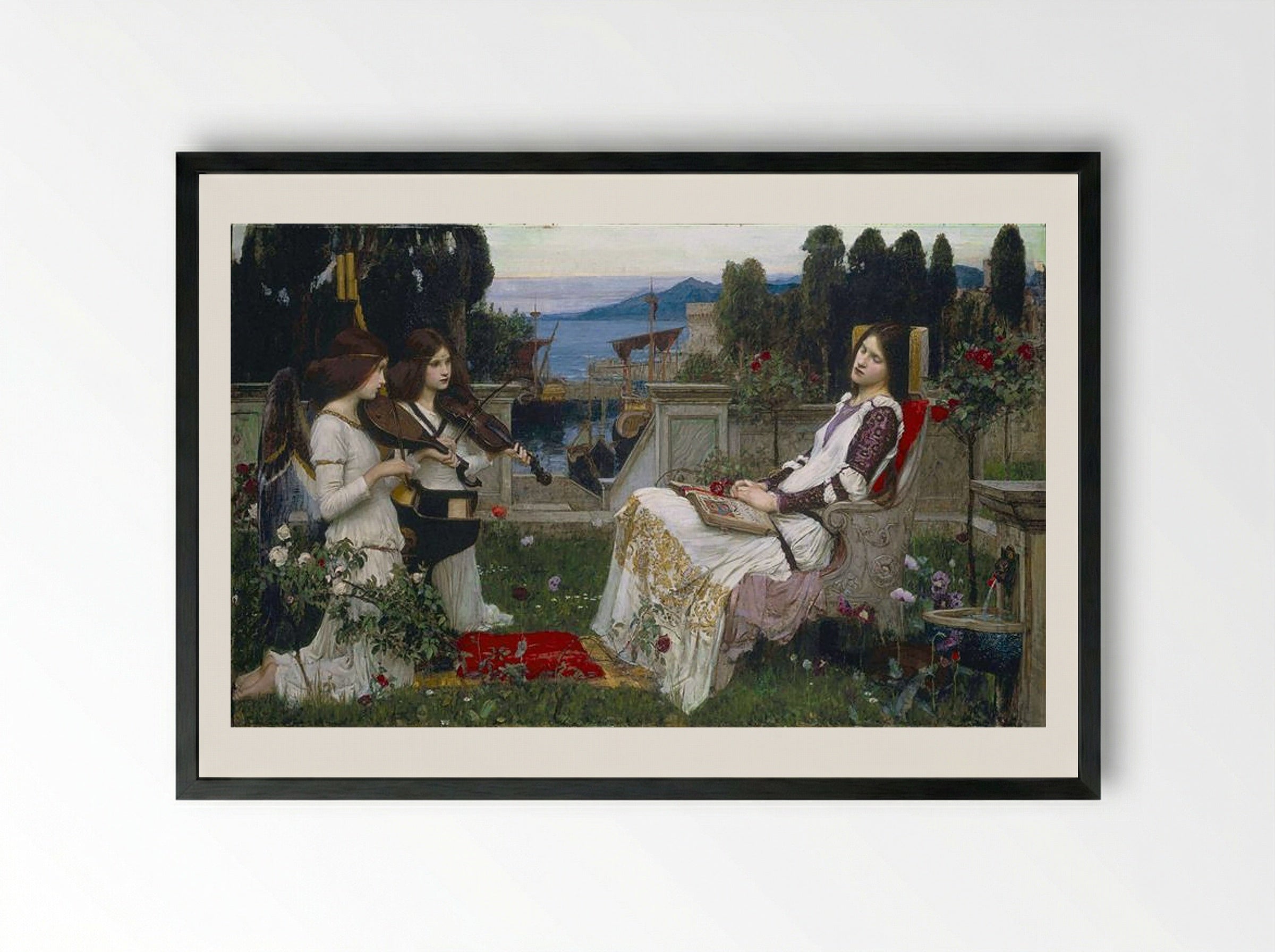 Saint Cecilia - John William Waterhouse - Framed Print Black
