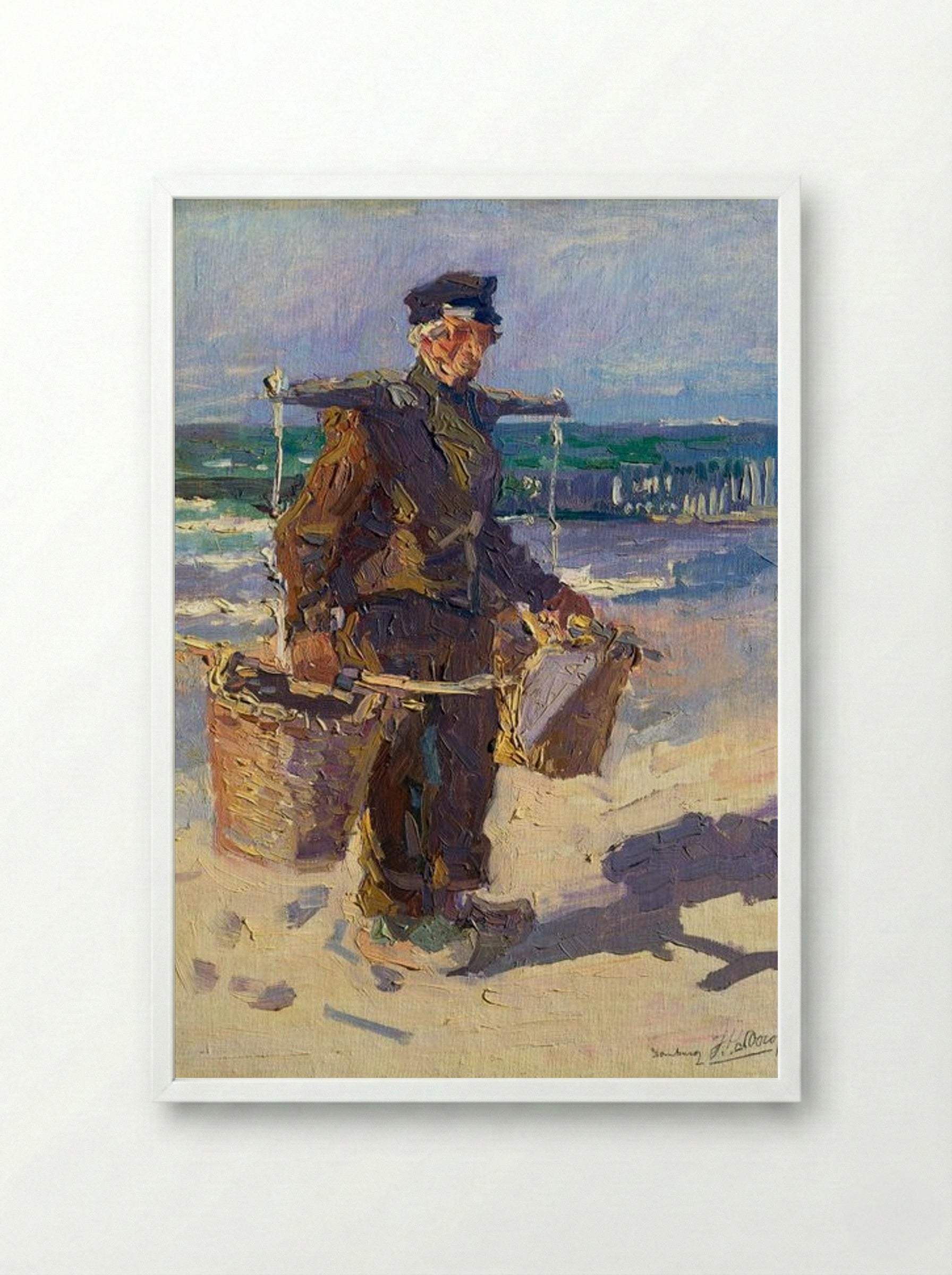 The Shell Fisherman - Jan Toorop - Framed Print White