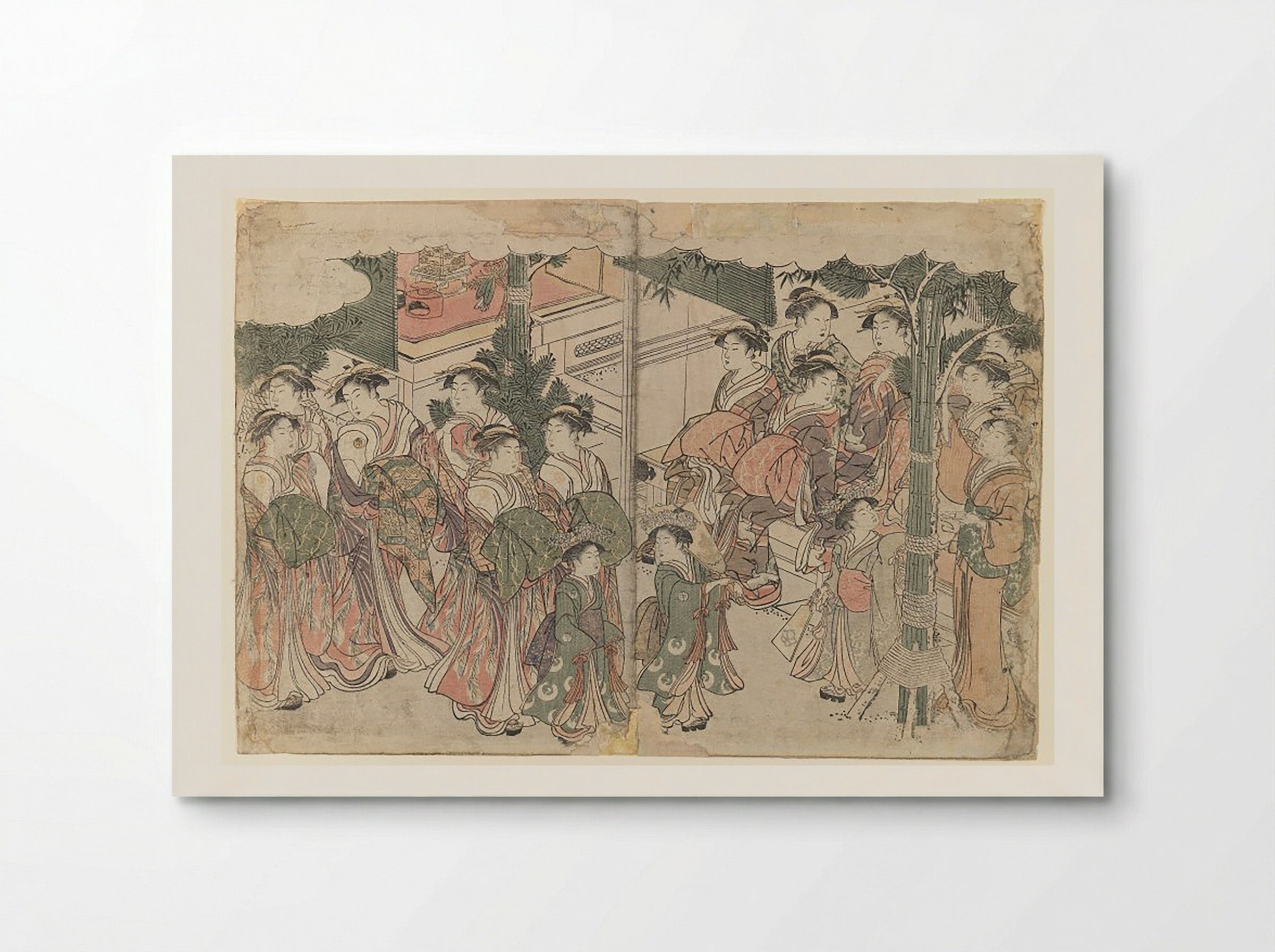 Courtesan's Entourage at New Year's Festival - Fine Art Print - Poster