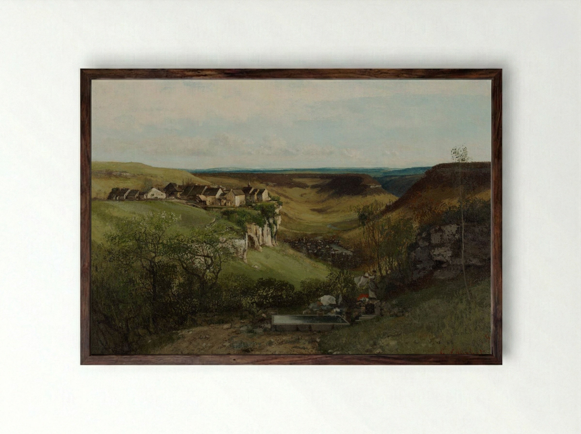 Château d'Ornans - Gustave Courbet - Framed Print Dark Wood