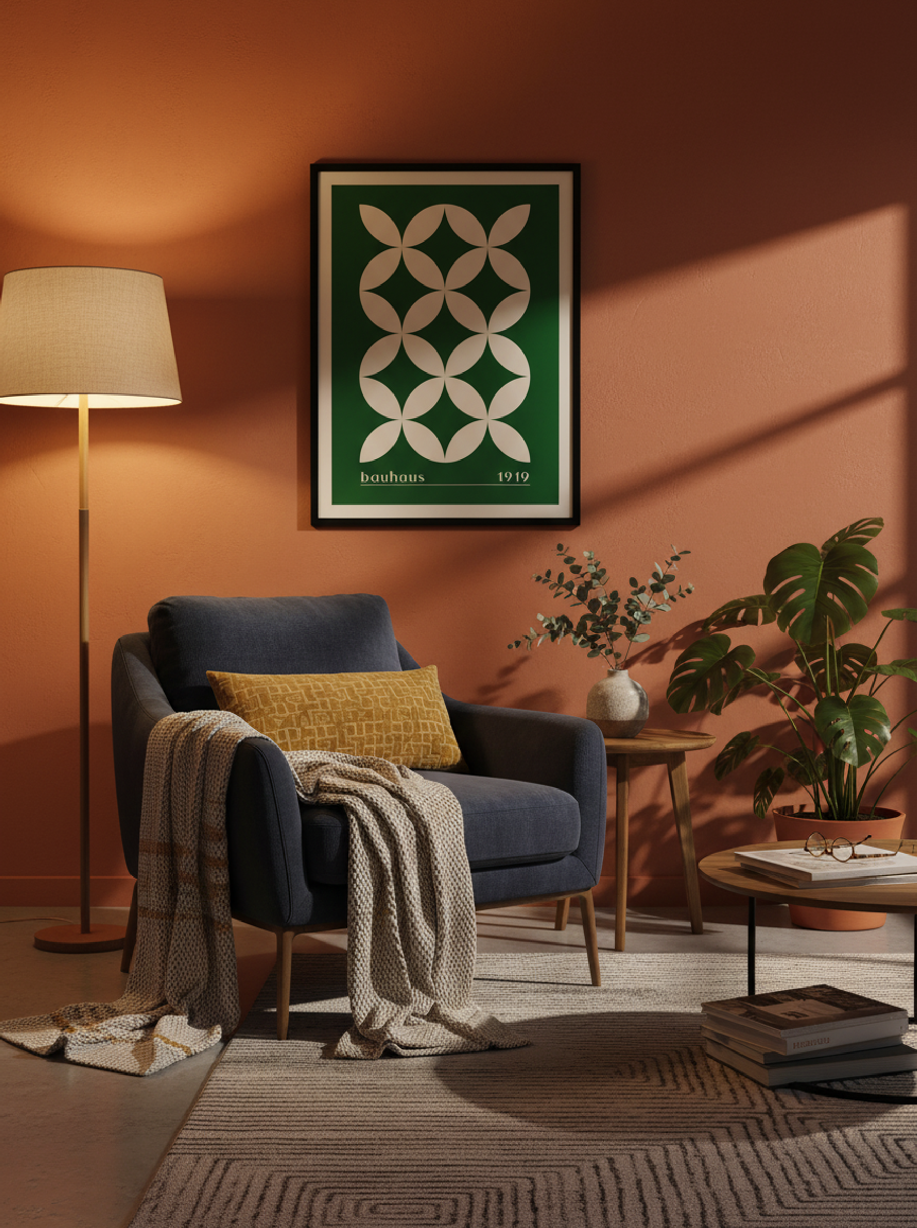 Bauhaus Petal Matrix in Green (1919) - Lifestyle