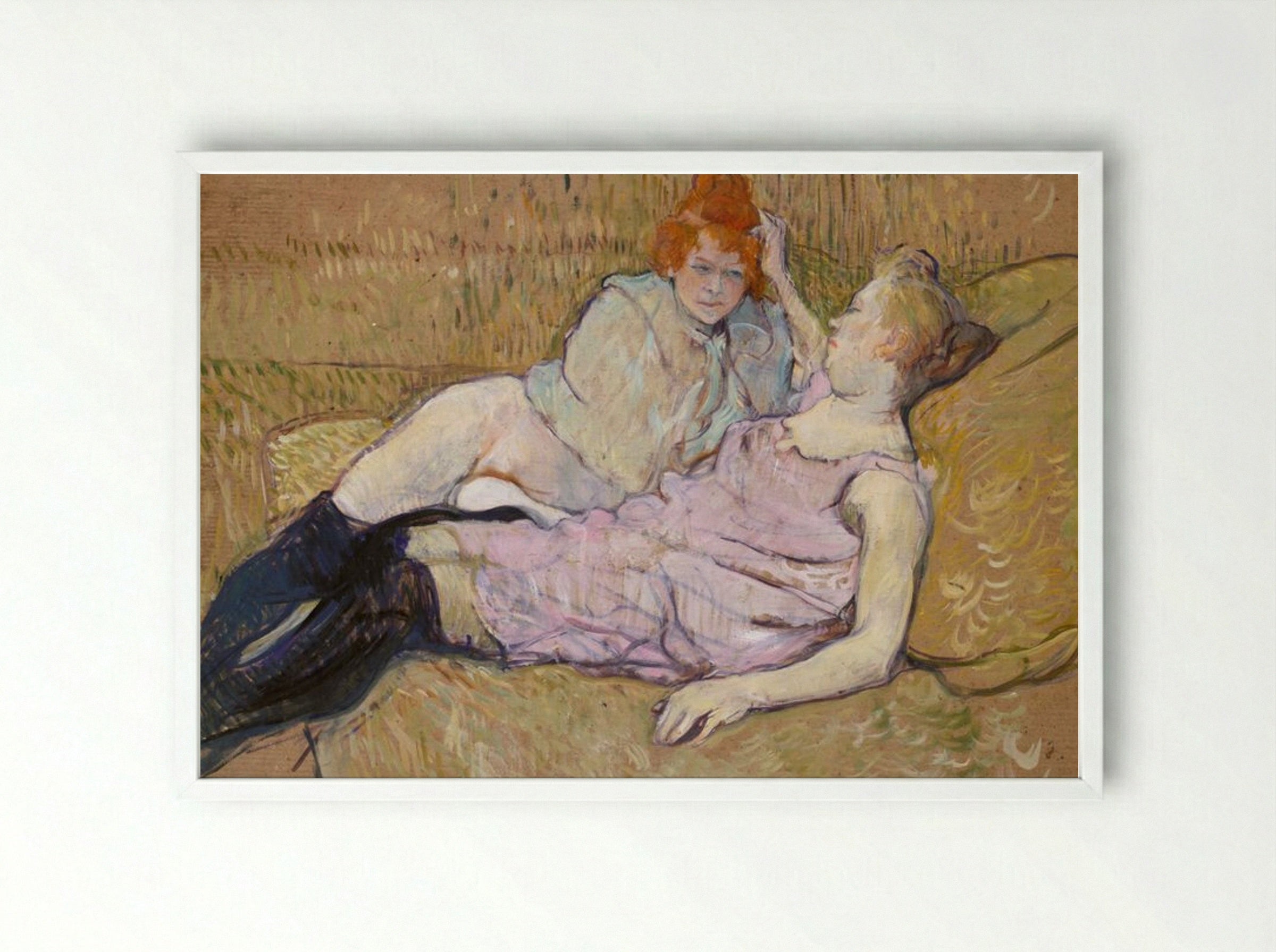 The Sofa - Henri de Toulouse-Lautrec - Framed Print White