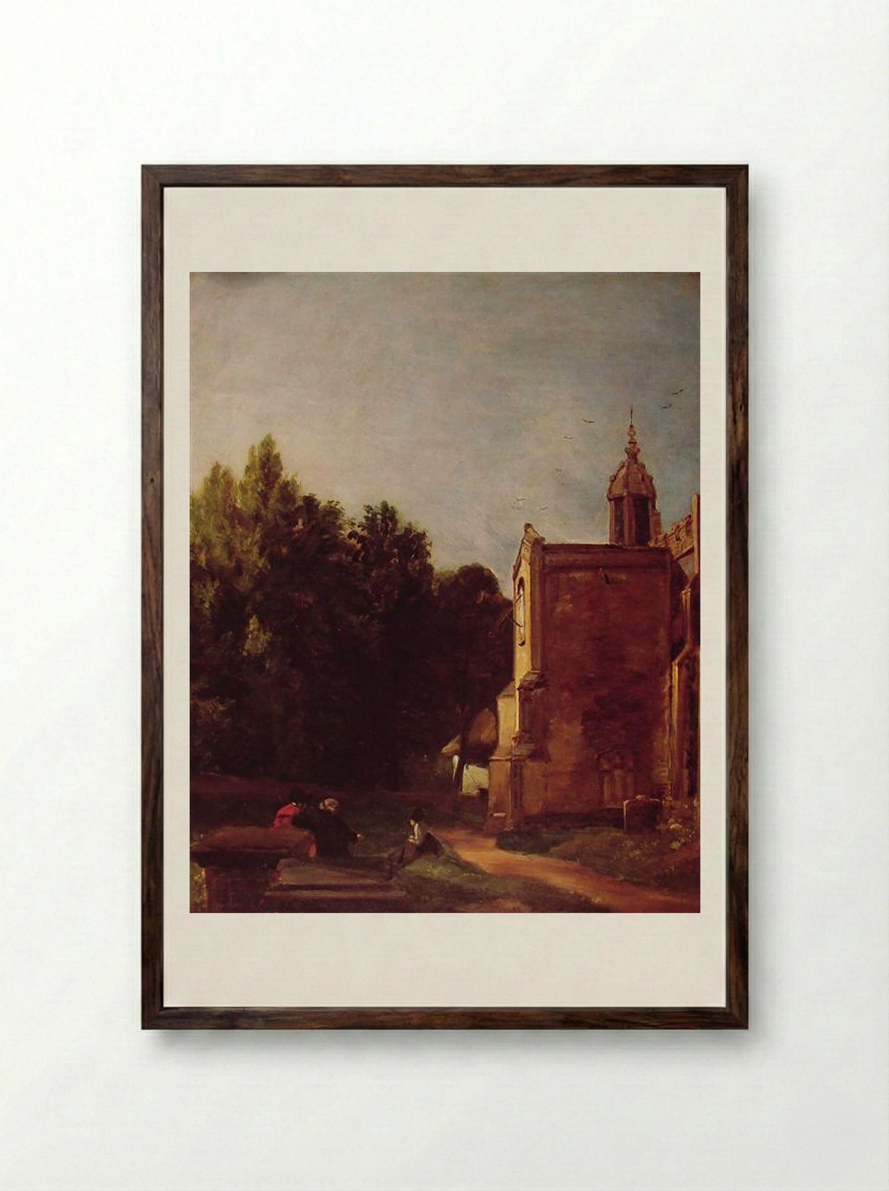 A Church Porch - John Constable - Framed Print Dark Wood