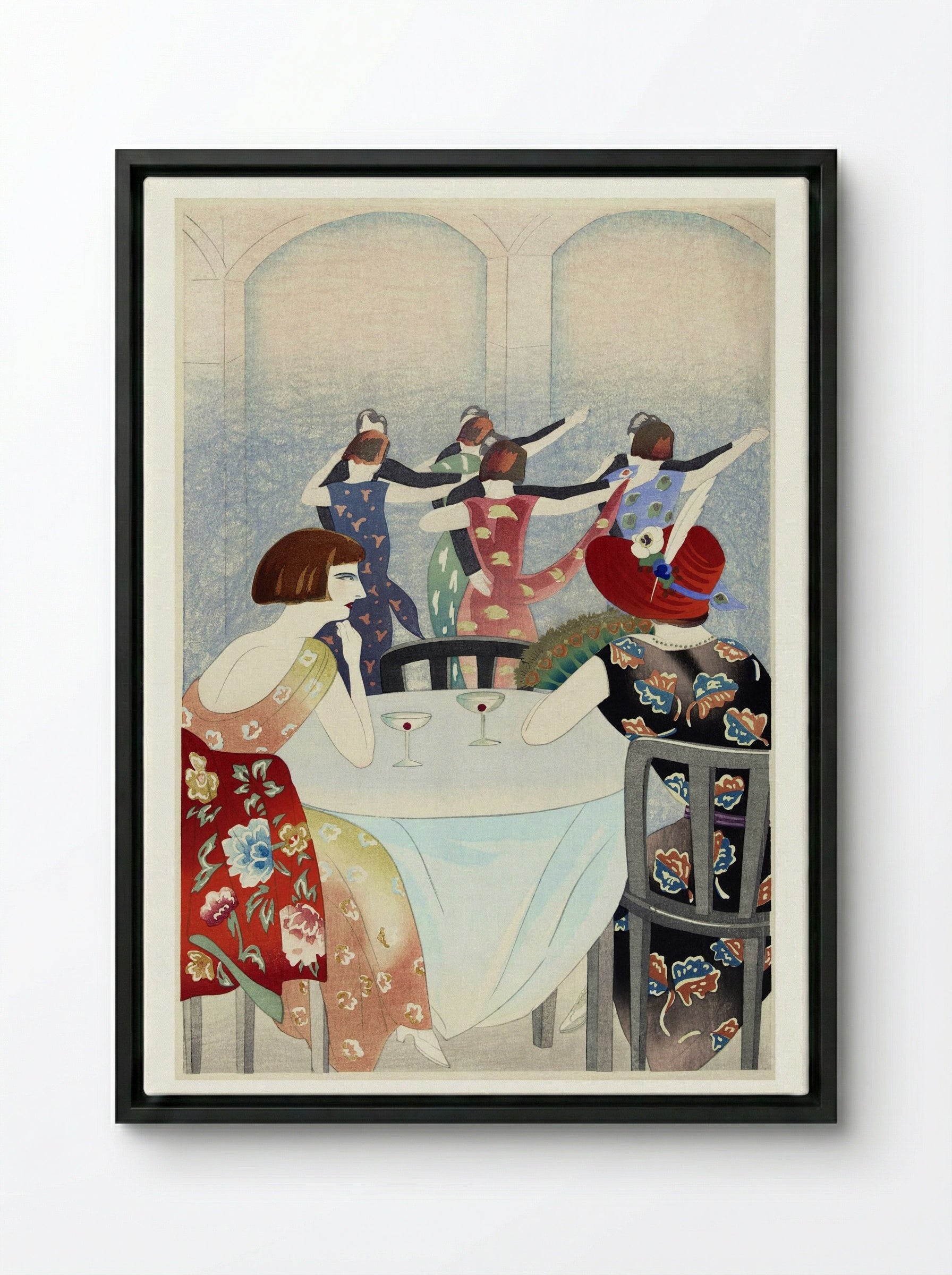 Dance Salon at the New Carlton Hotel, Shanghai - Yamamura Toyonari - Framed Canvas Black