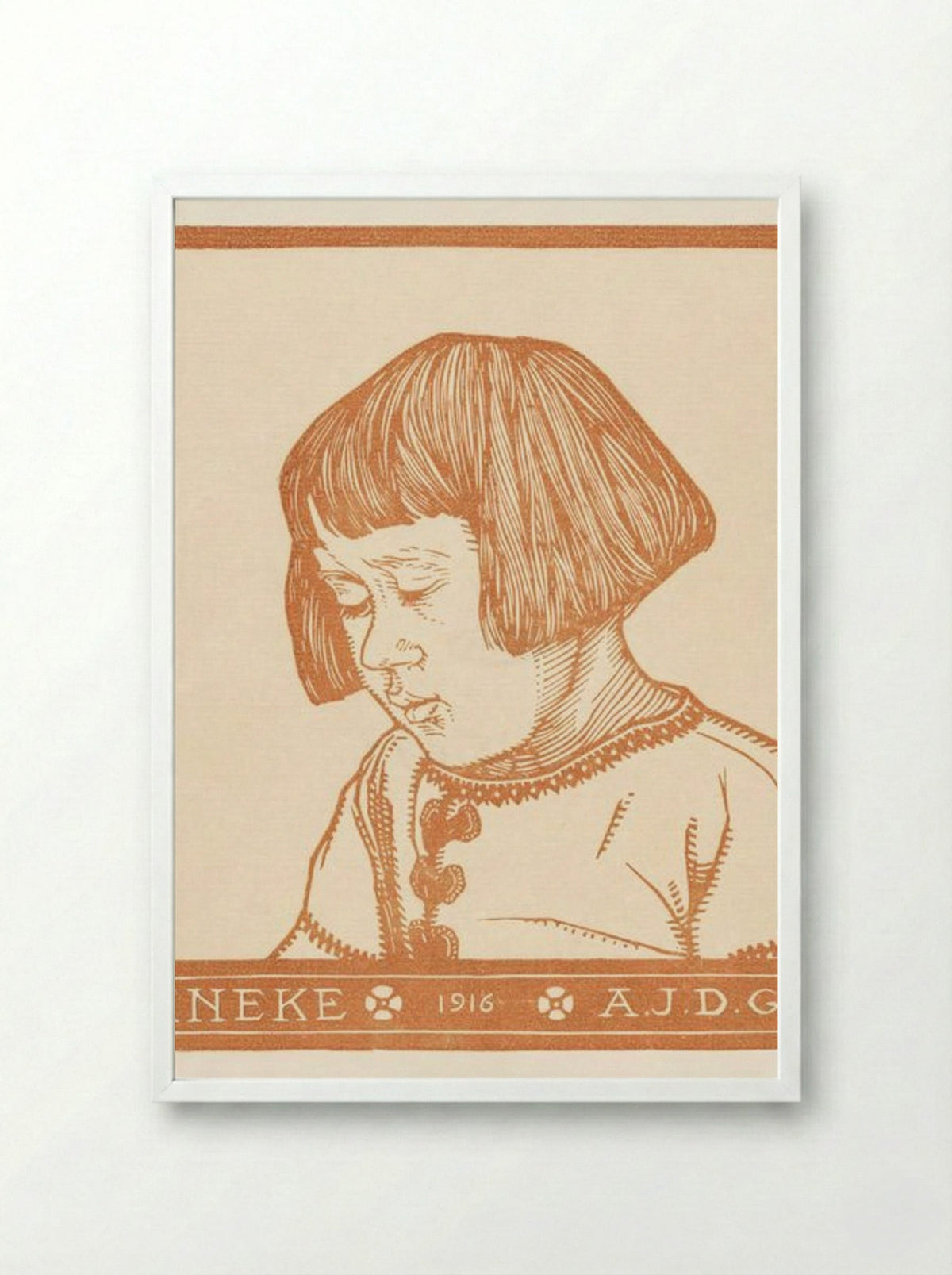 Portrait of Ineke Broekman - Julie de Graag - Framed Print White