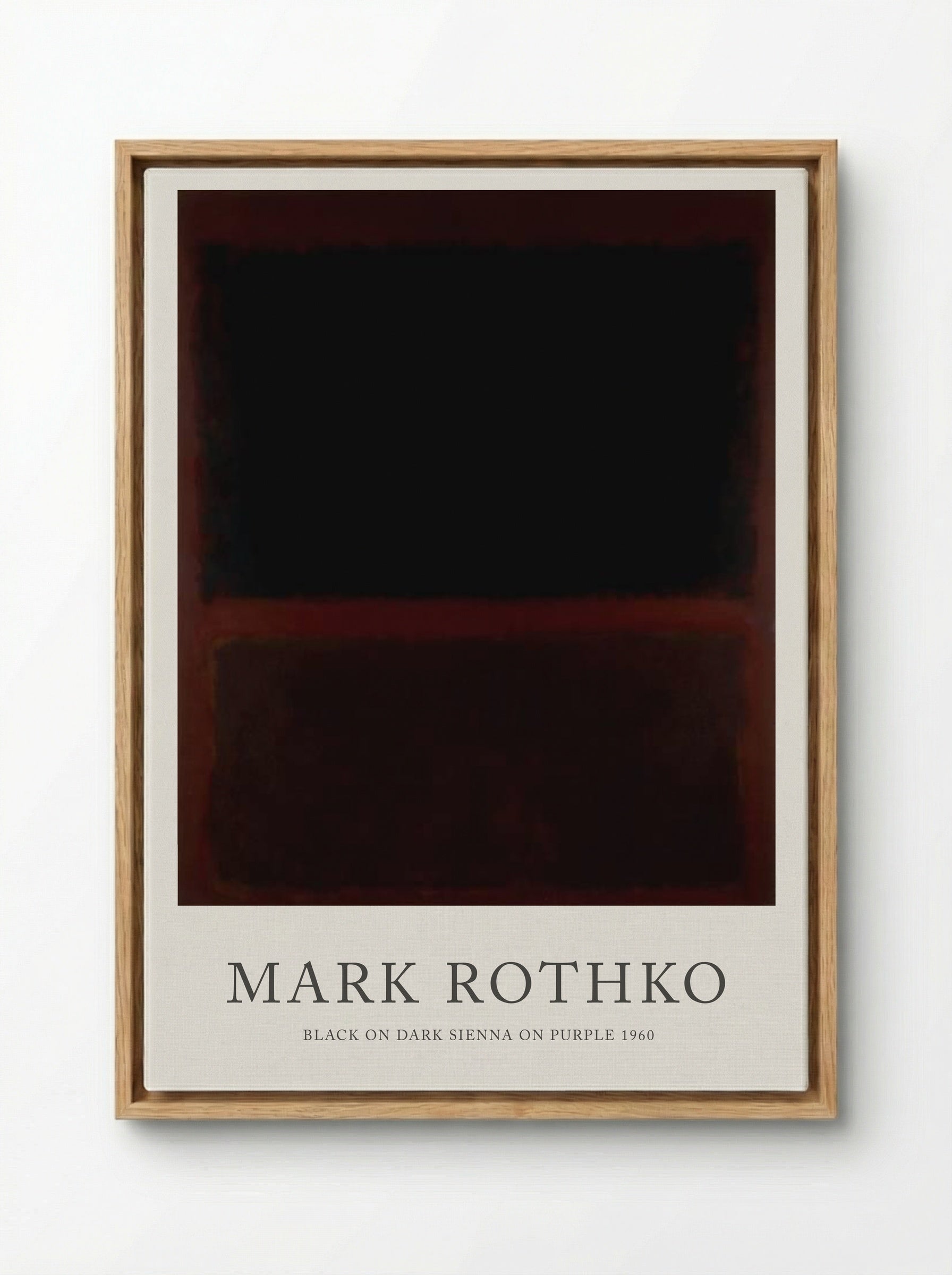 Black on Dark Sienna on Purple - Mark Rothko - Framed Canvas Wood