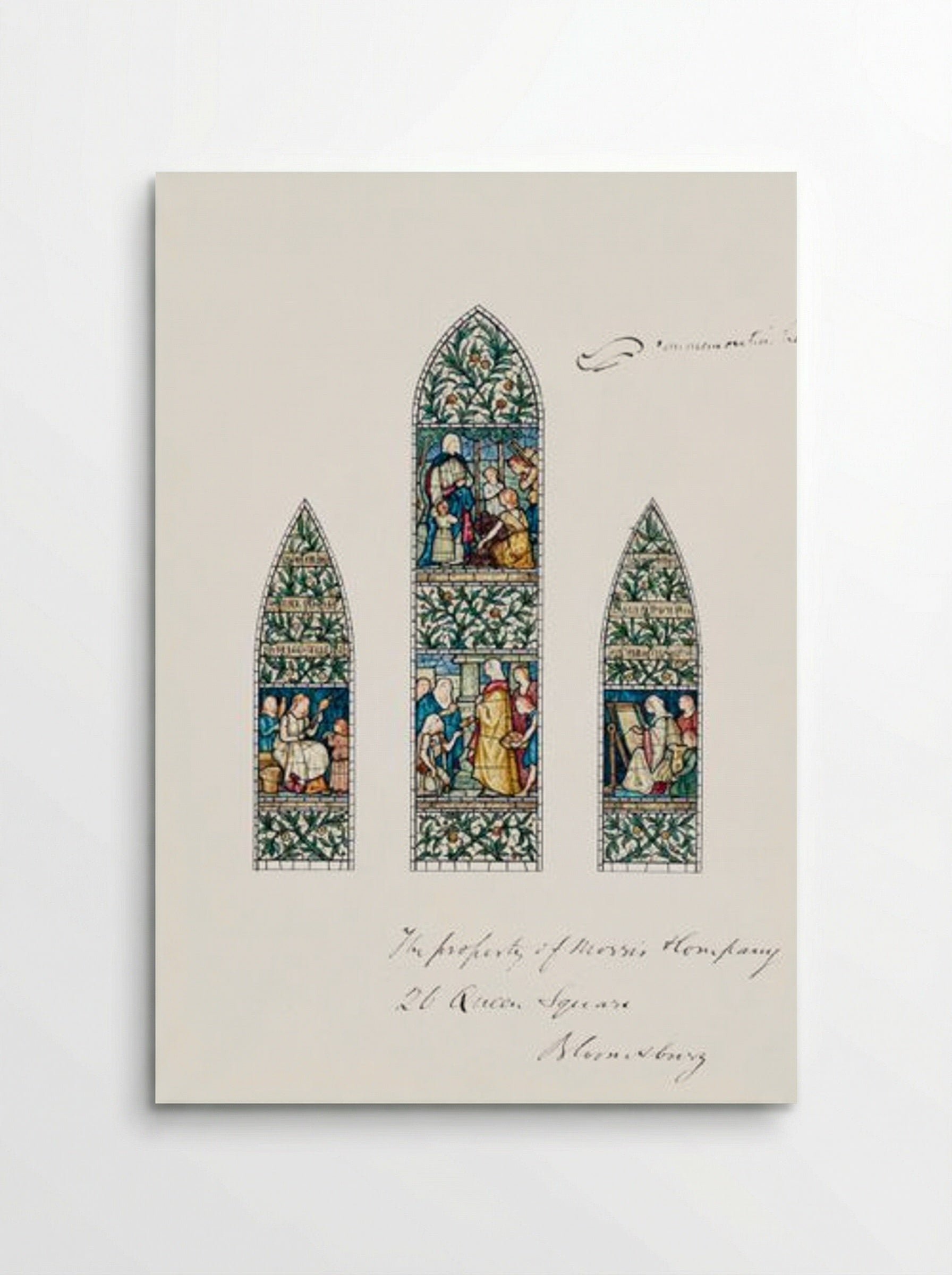 Design for Stained Glass, Southeast Window, Nave, Paisley Abbey, Scotland - Edward Burne-Jones - Poster