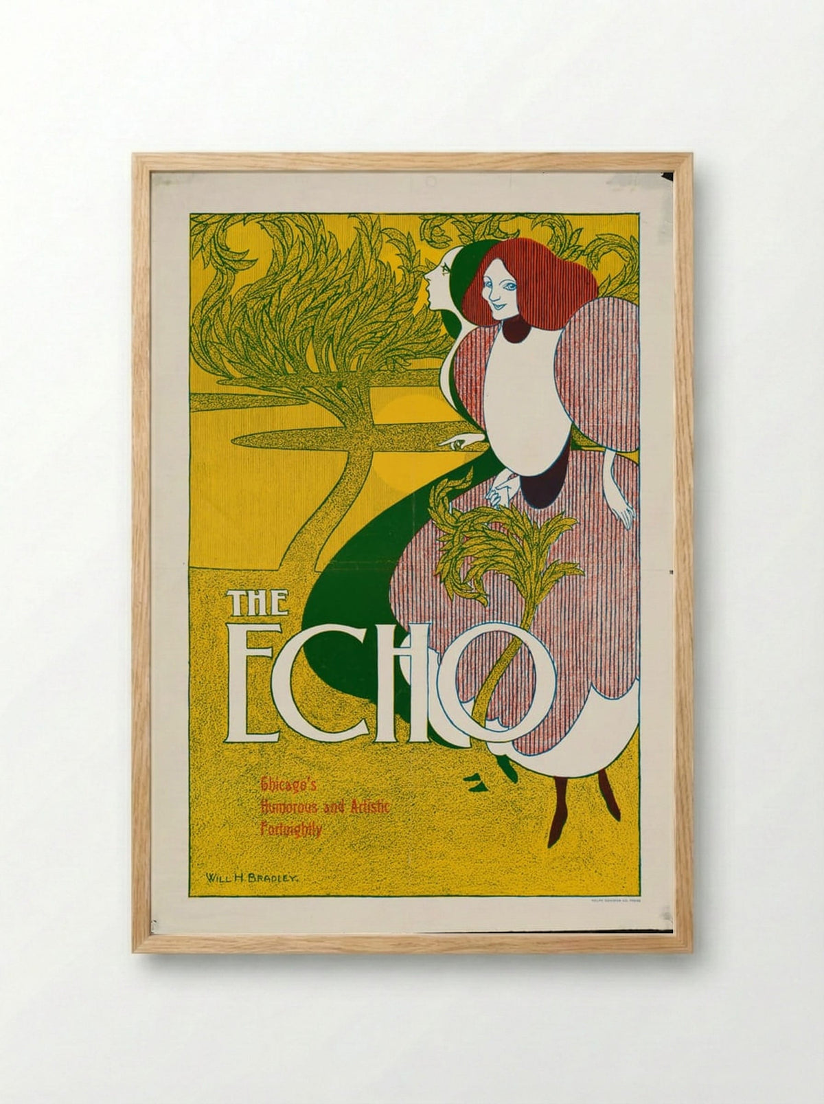 The Echo - Will H. Bradley - Framed Print Wood