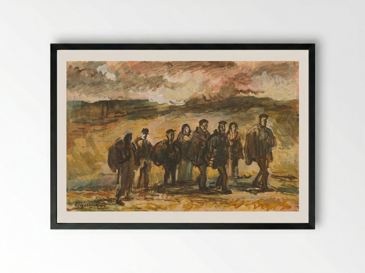 Refugees - Cyprián Majerník - Framed Print Black