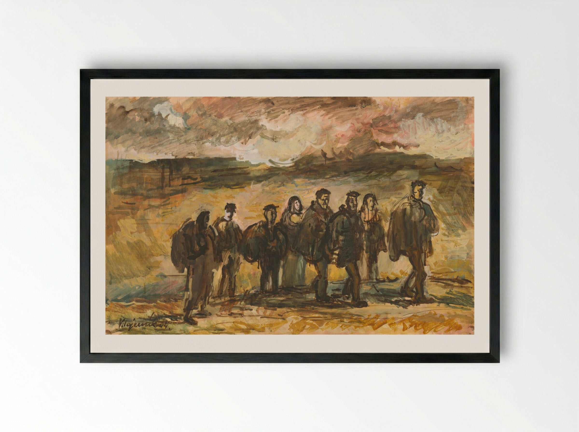 Refugees - Cyprián Majerník - Framed Print Black