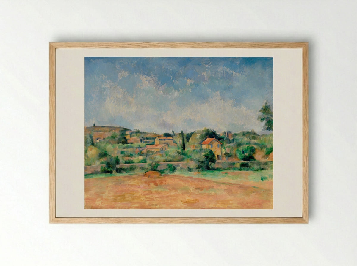 The Bellevue Plain (also called The Red Earth) - Paul Cézanne - Framed Print Wood