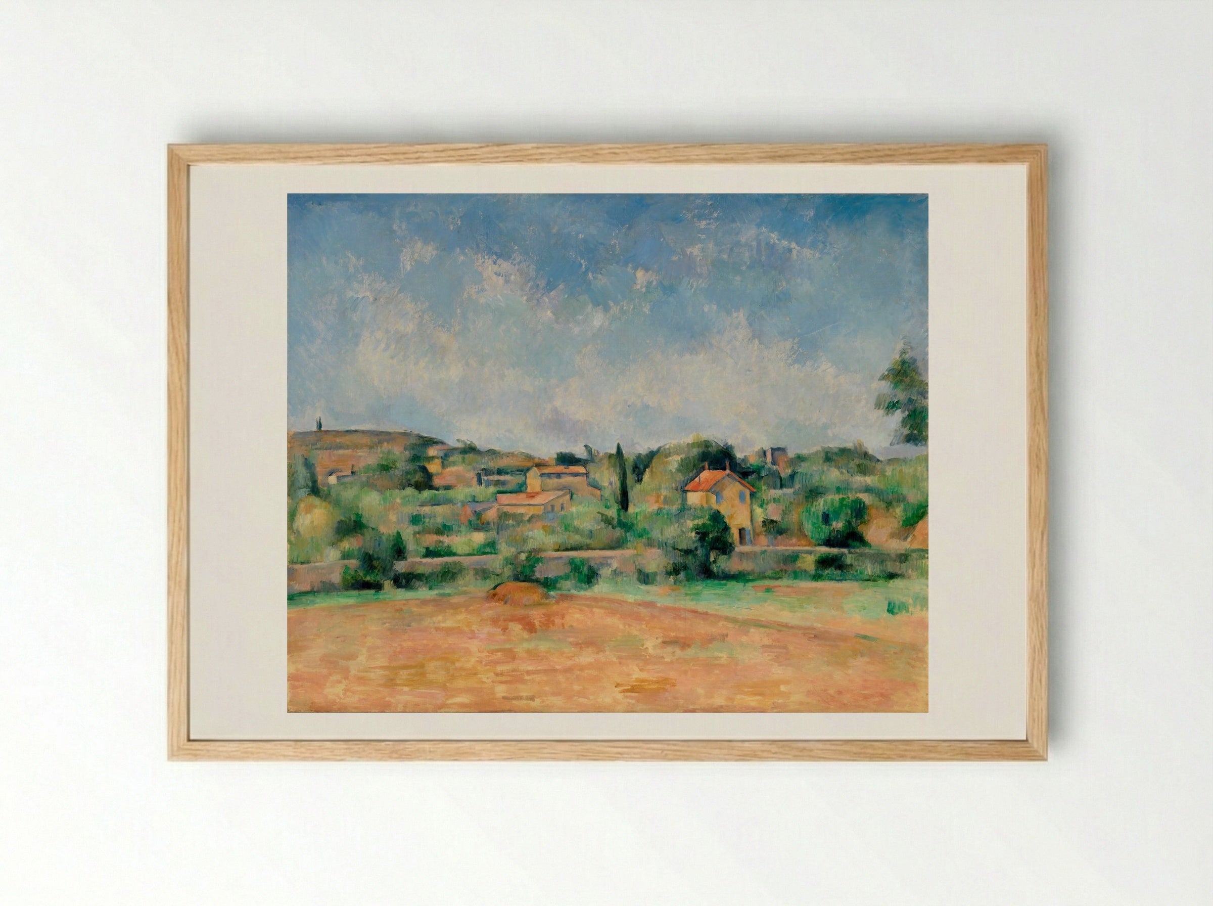 The Bellevue Plain (also called The Red Earth) - Paul Cézanne - Framed Print Wood