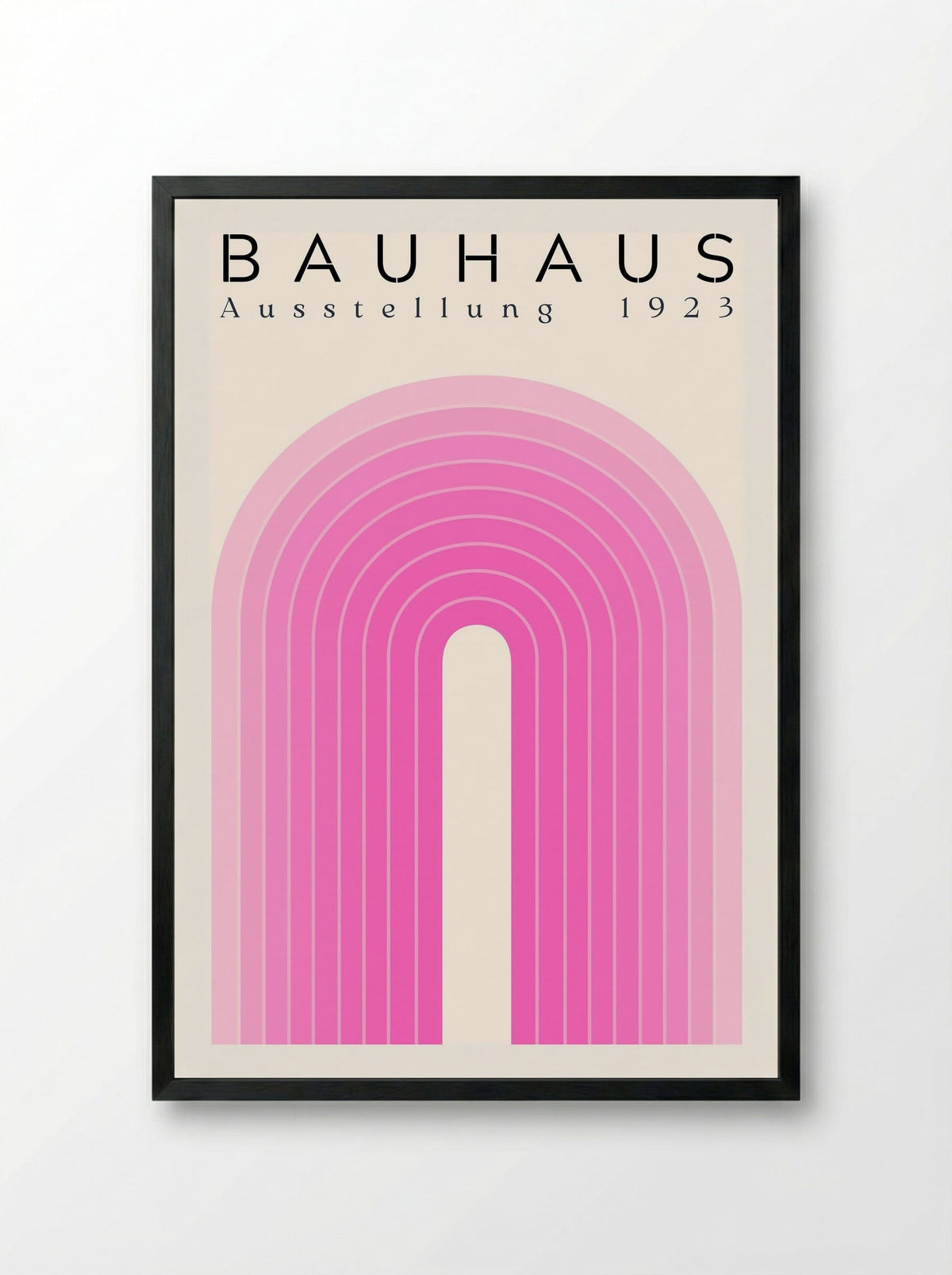 Bauhaus Pink Arch – 1923 Exhibition Poster - Framed Print Black