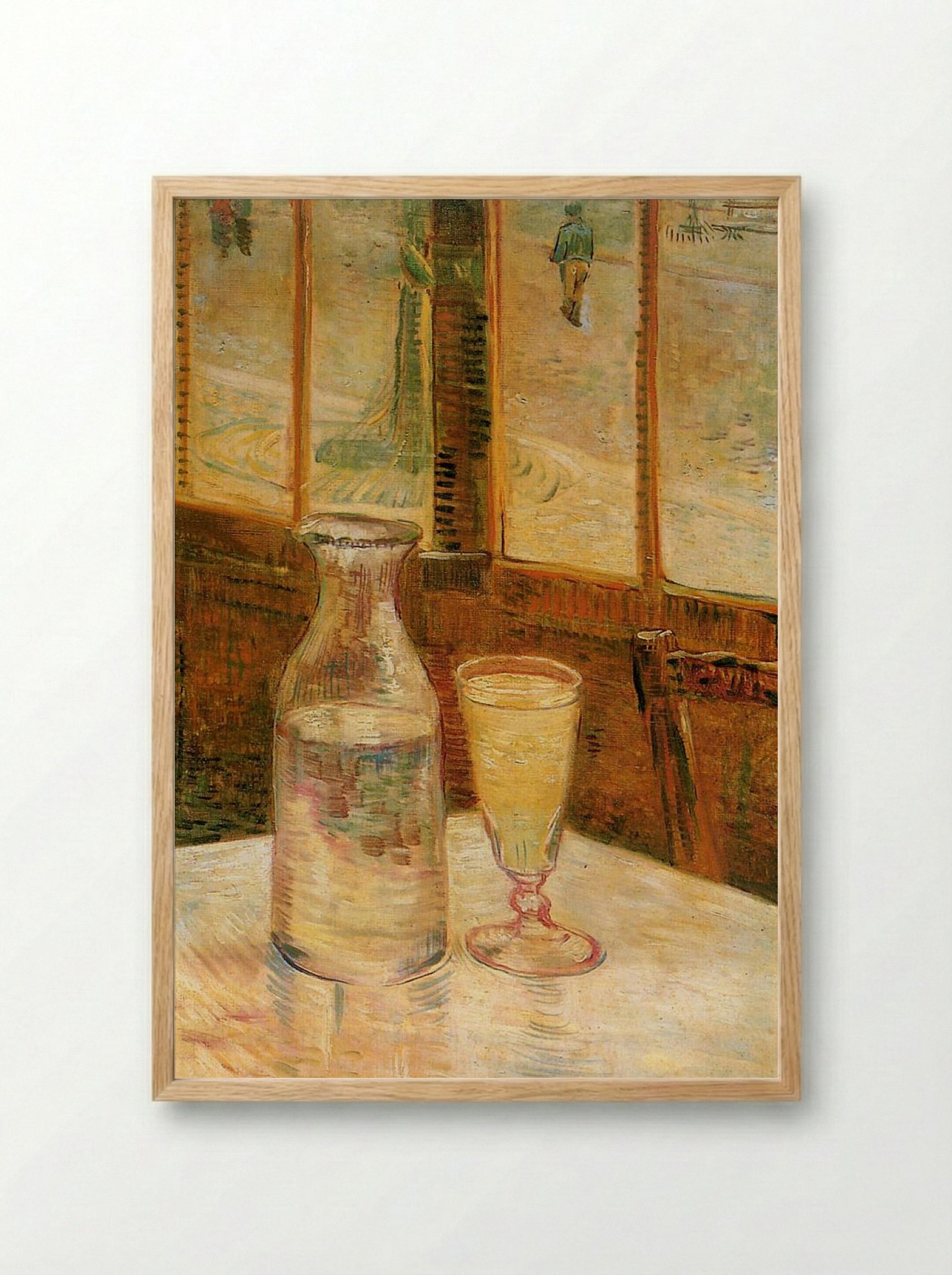 Glass of Absinthe and a Carafe - Vincent van Gogh - Framed Print Wood