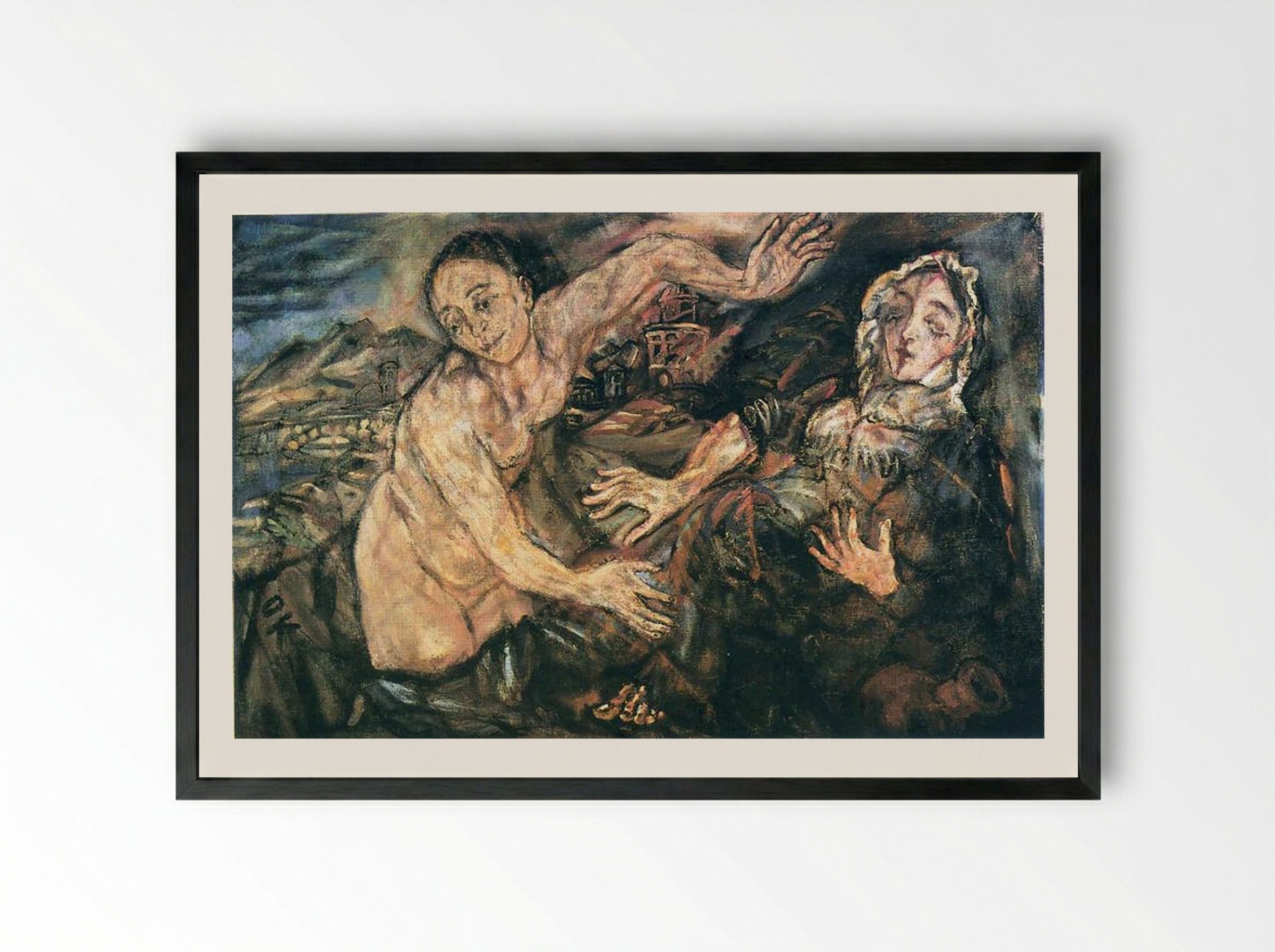 The Annunciation - Oskar Kokoschka - Framed Print Black