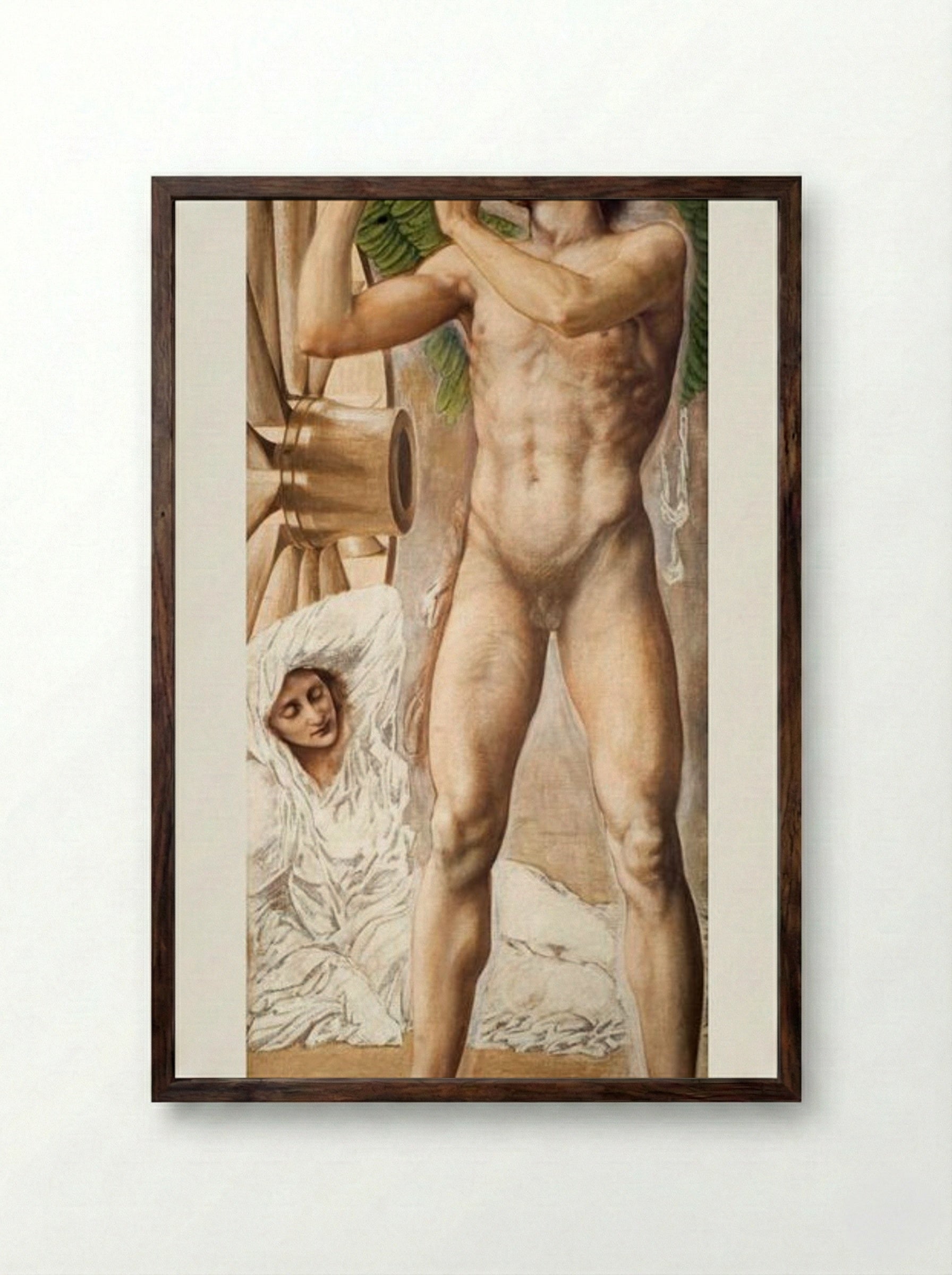 Study of Fame Overthrowing Fortune - Edward Burne-Jones - Framed Print Dark Wood