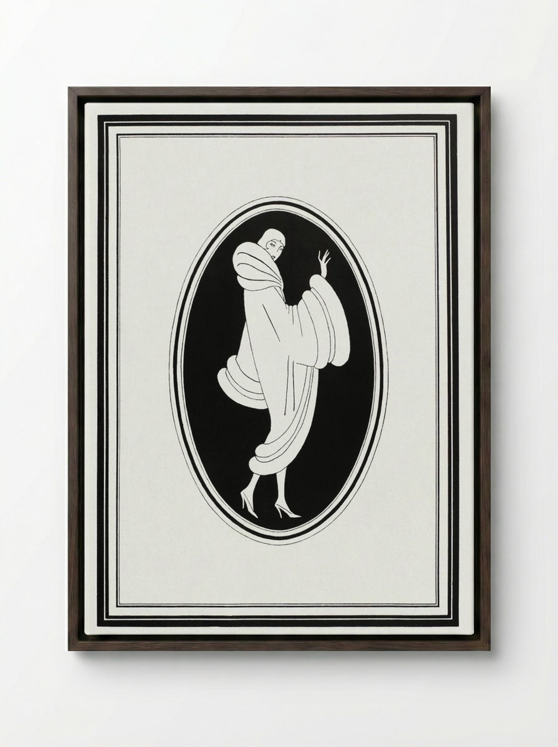 Advertisement for Brandt's Fur Coat - Fine Art Print - Framed Canvas Dark Wood