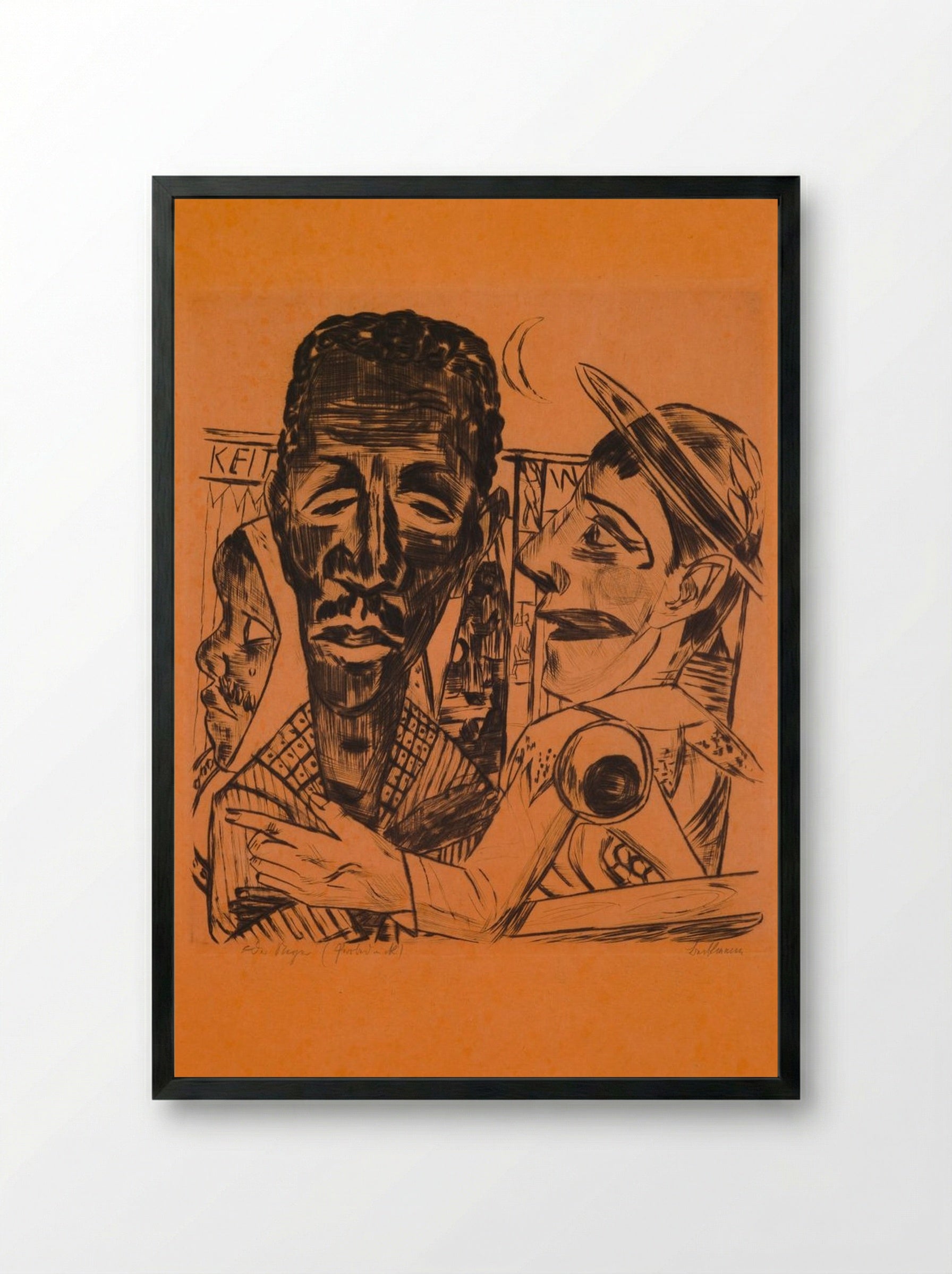 The Man, Plate 6 of 'Annual Fair' - Max Beckmann - Framed Print Black