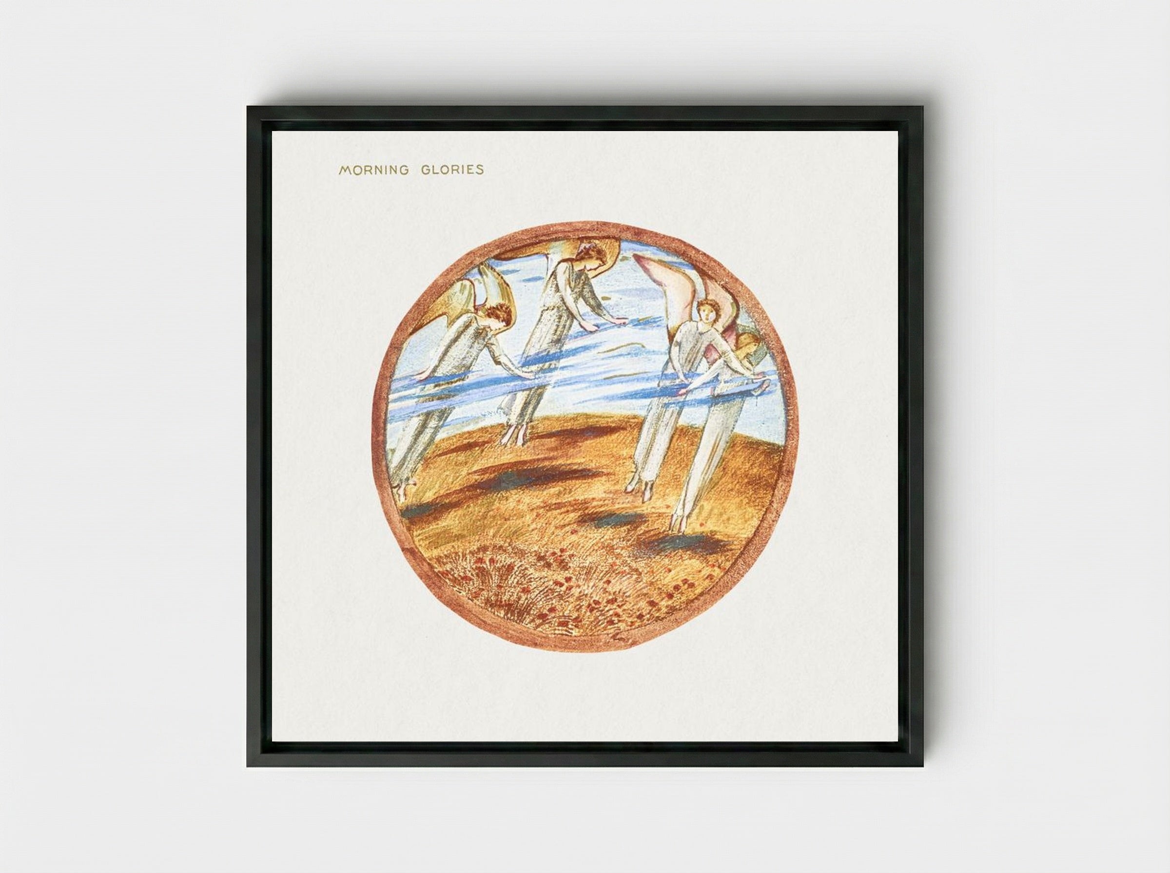 Morning Glories, from The Flower Book - Edward Burne-Jones - Framed Canvas Black