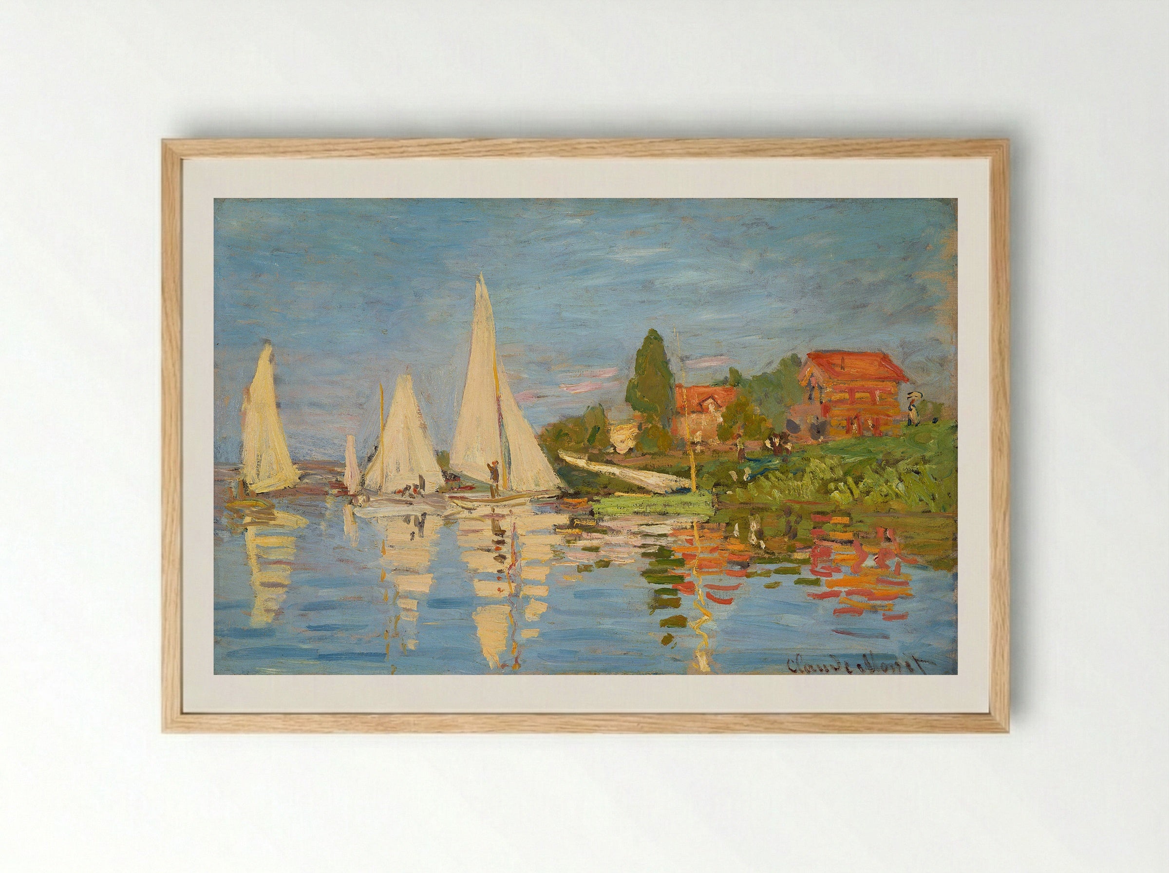 Regatta at Argenteuil - Claude Monet - Framed Print Wood