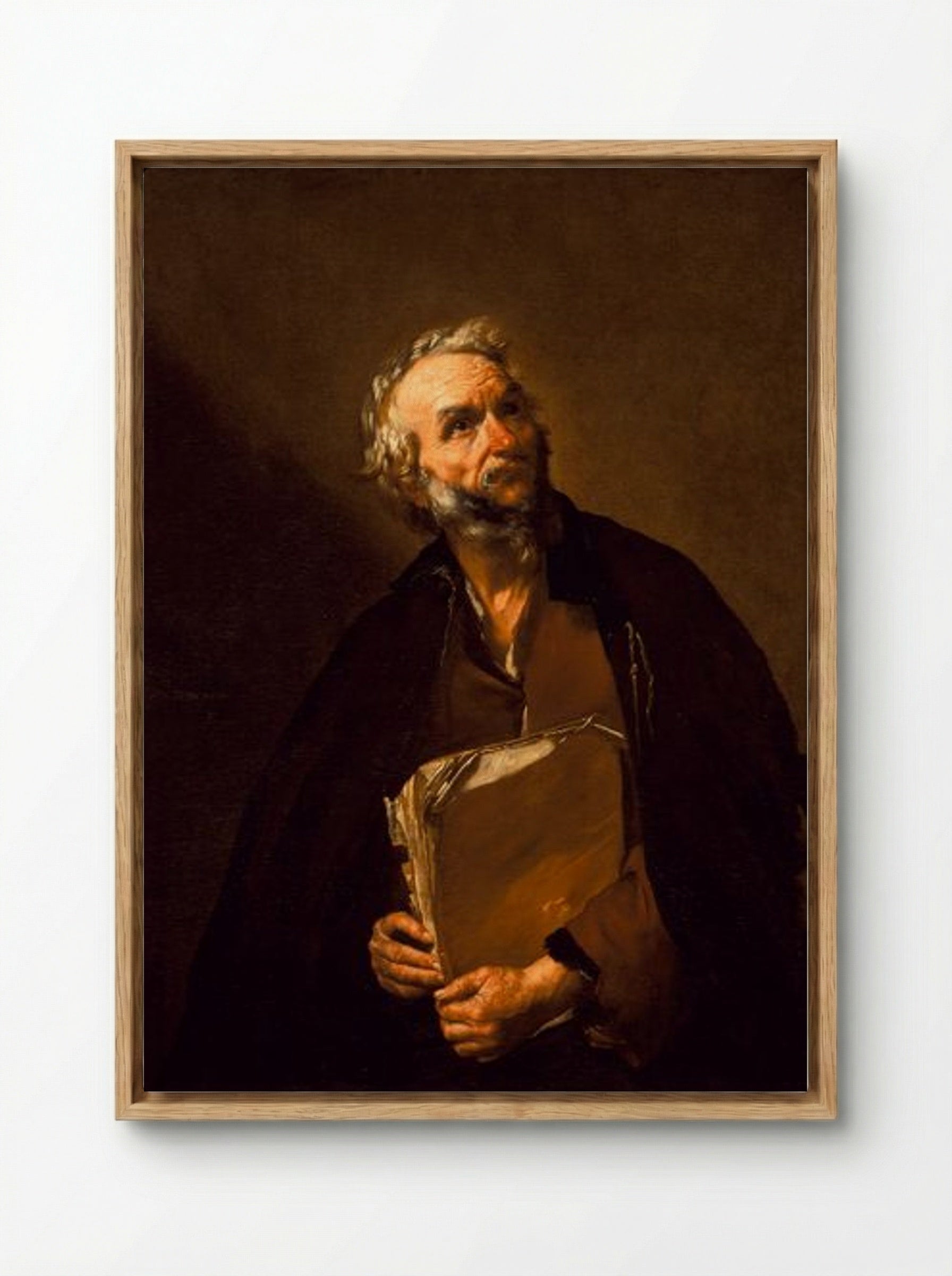 A Philosopher - Jusepe de Ribera - Framed Canvas Wood