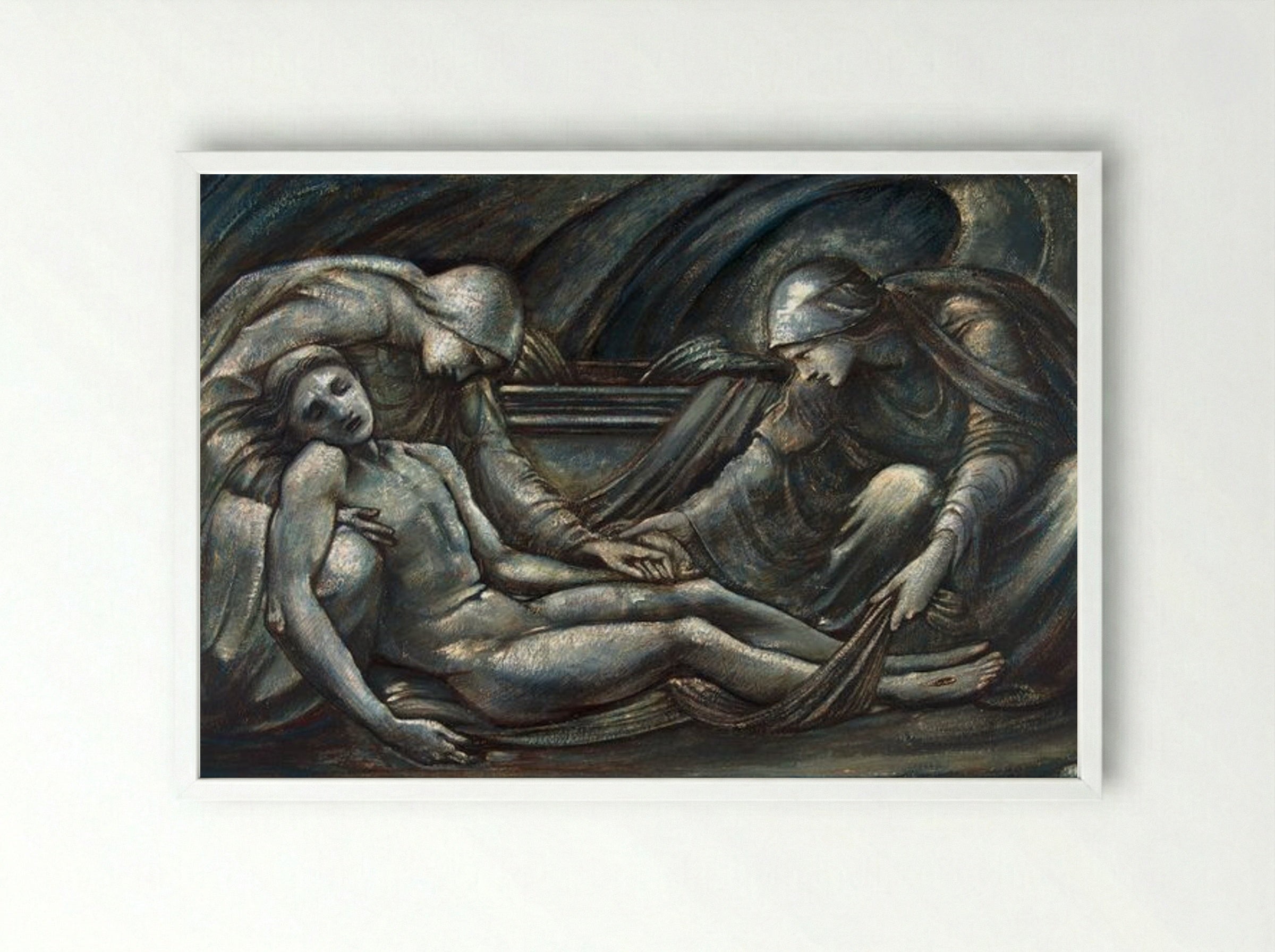 The Entombment - Edward Burne-Jones - Framed Print White