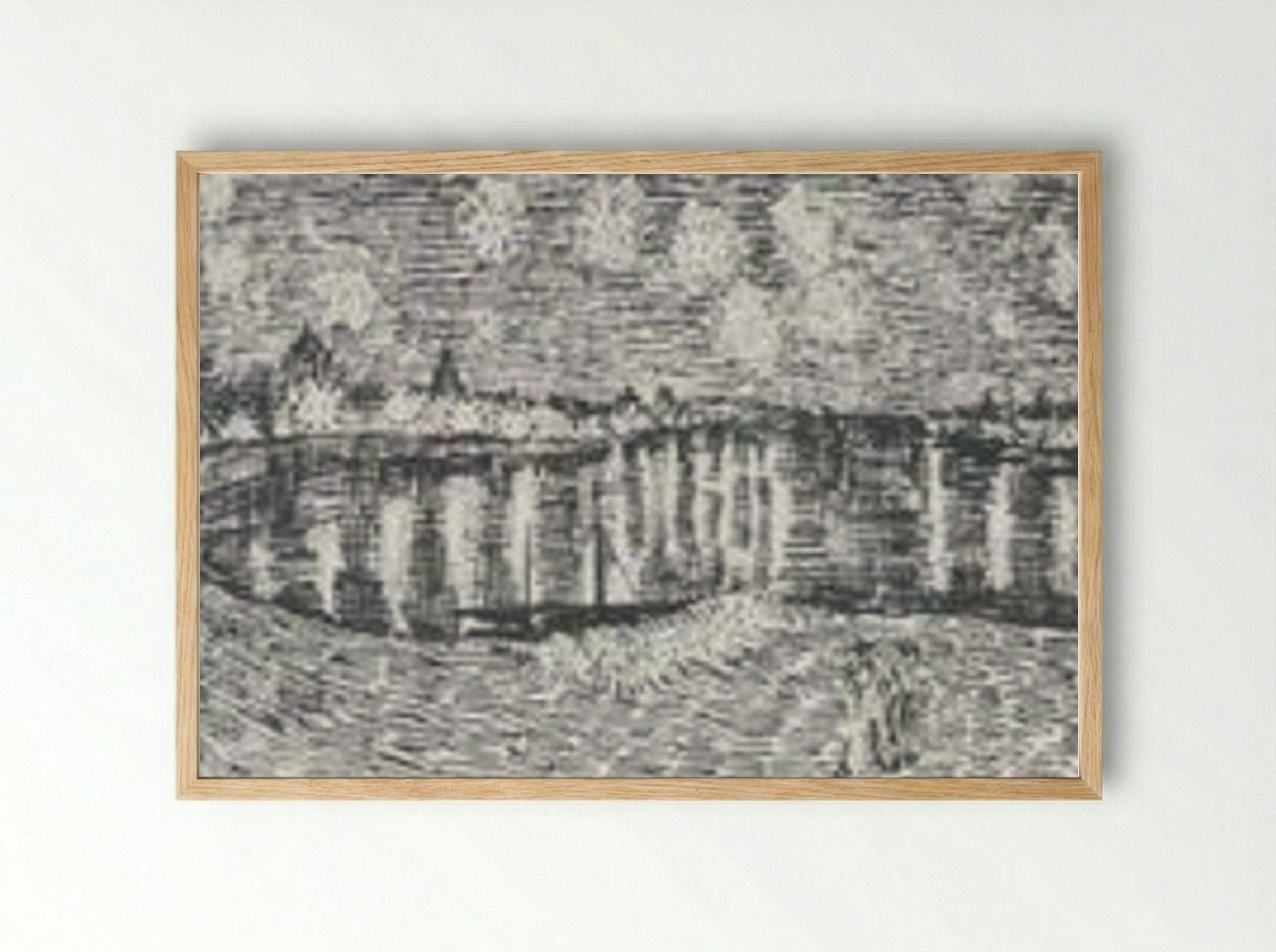 The Starry Night - Vincent van Gogh - Framed Print Wood