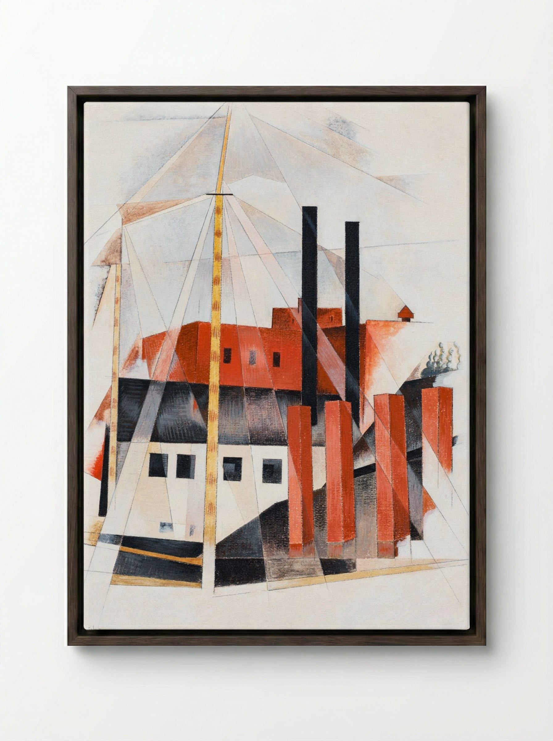 Piano Mover's Holiday - Charles Demuth - Framed Canvas Dark Wood