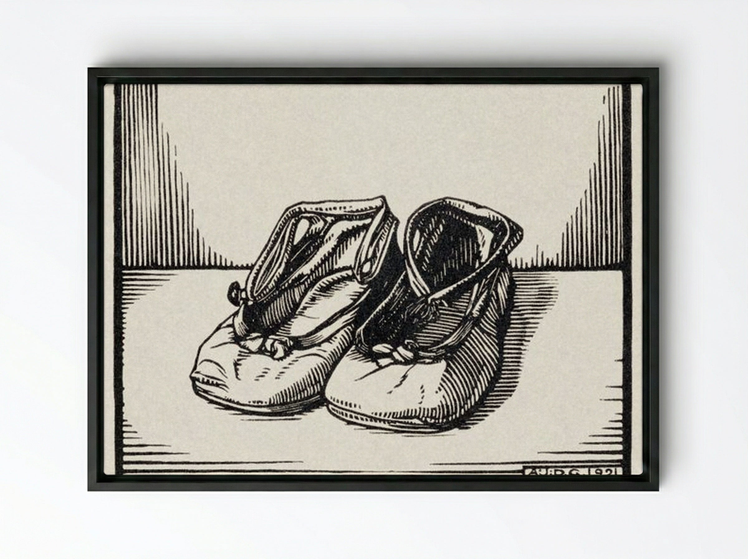 Pair of Shoes - Julie de Graag - Framed Canvas Black