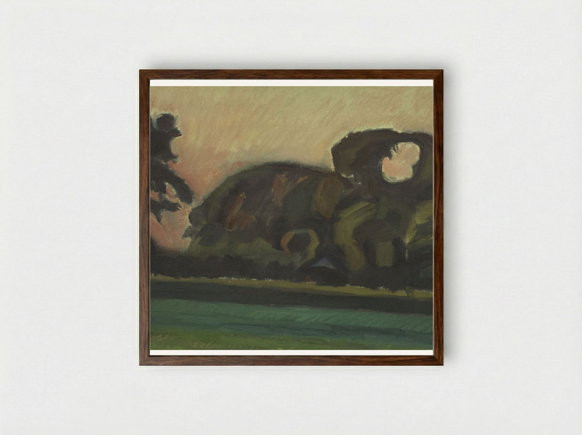 Landscape after Sunset - Harald Giersing - Framed Print Dark Wood