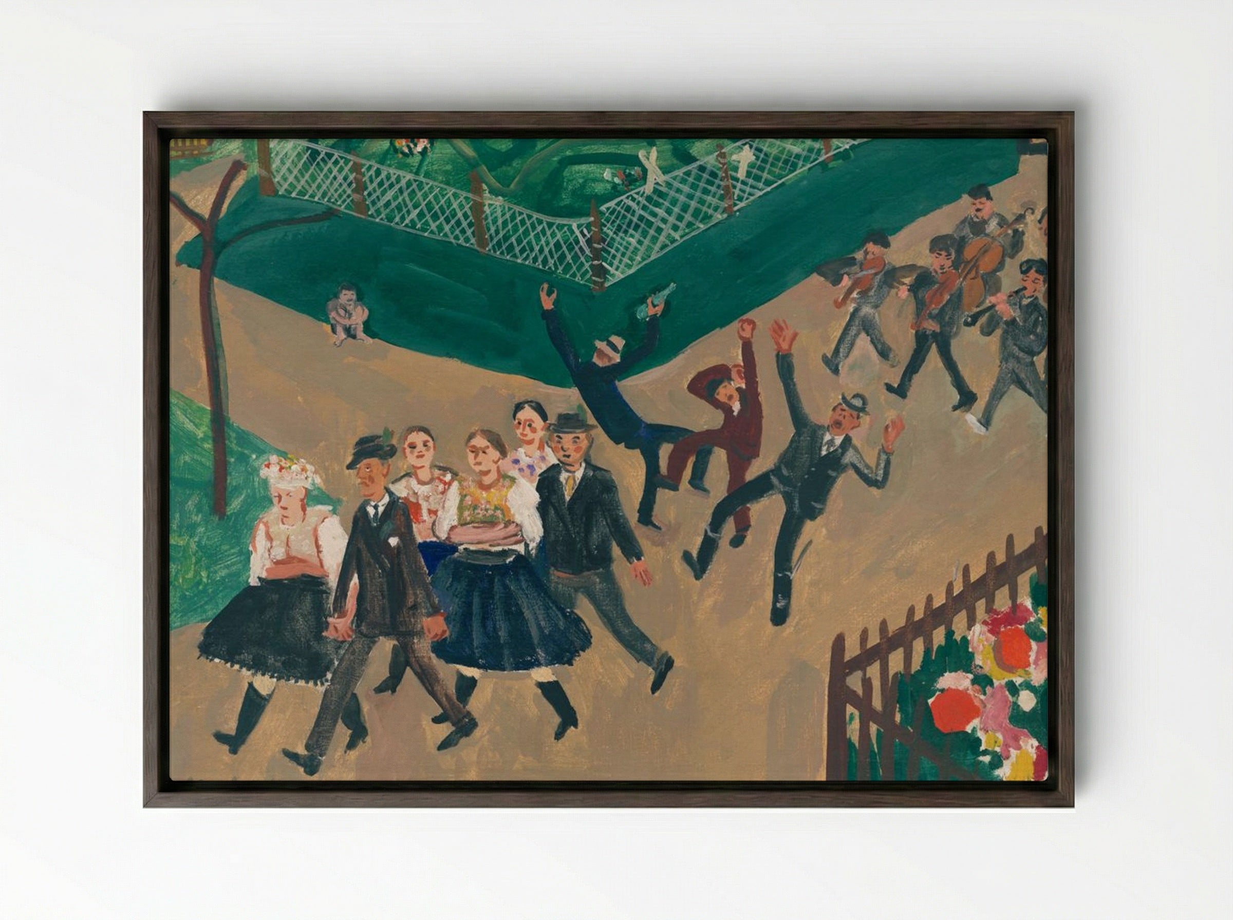 Wedding Procession - Cyprián Majerník - Framed Canvas Dark Wood