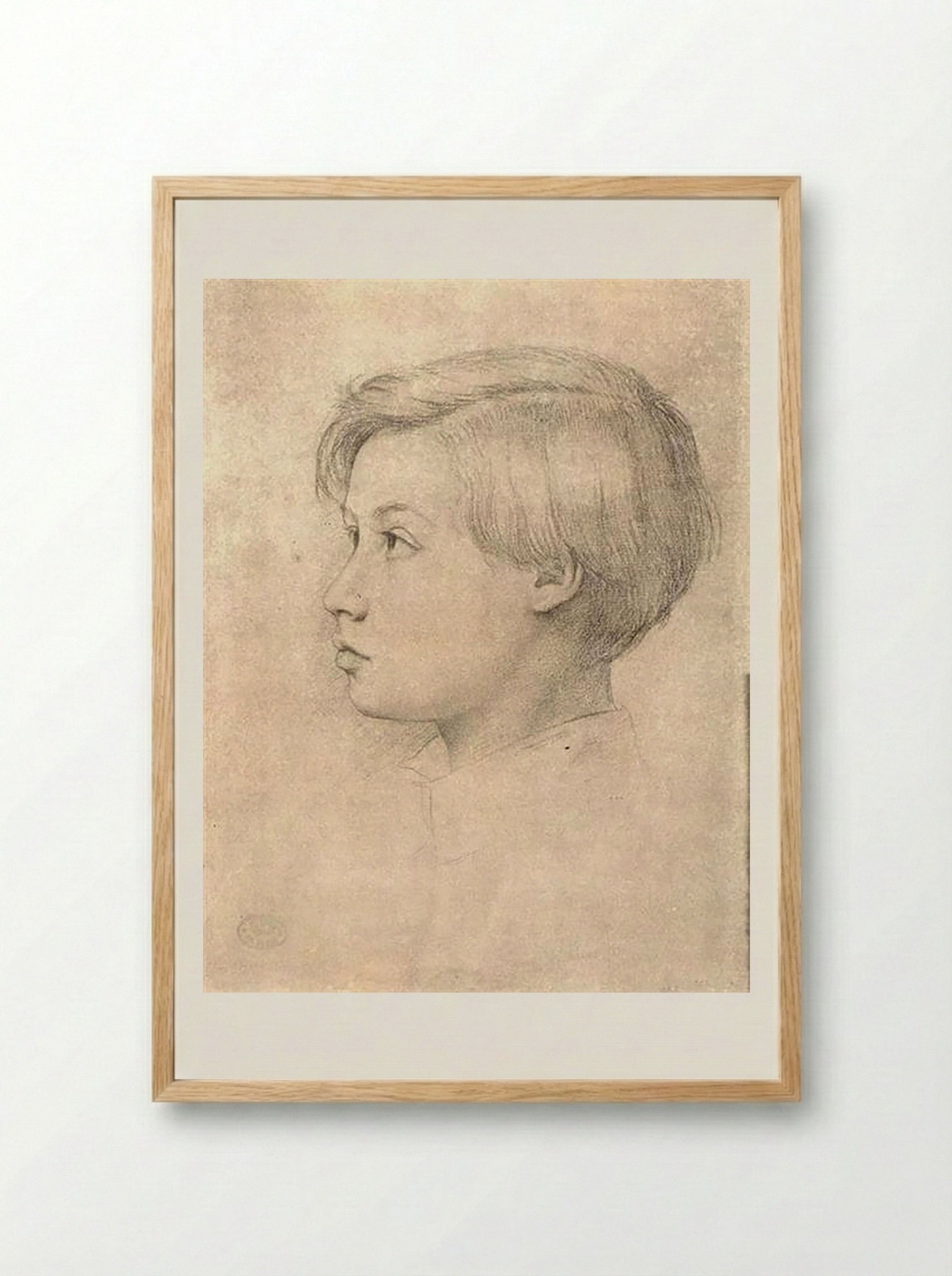 Portrait of René de Gas - Edgar Degas - Framed Print Wood