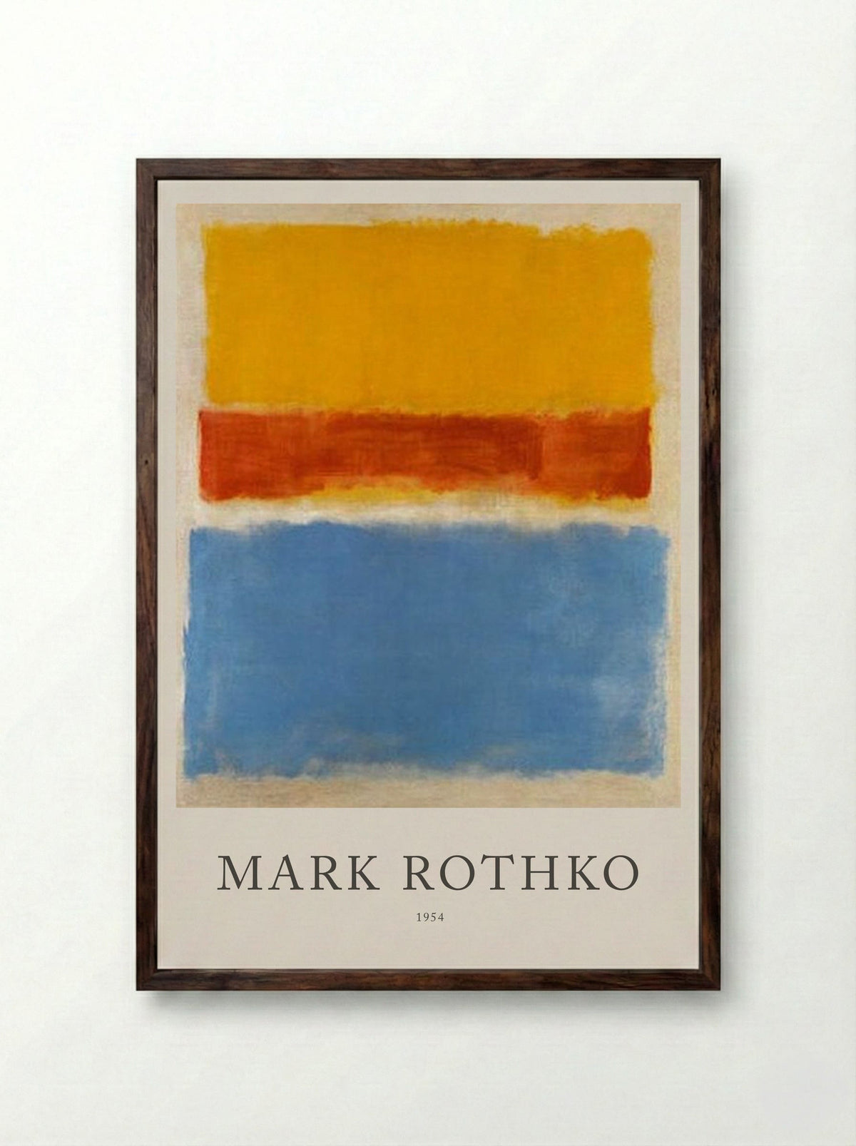Untitled (Yellow, Red, Blue) - Mark Rothko - Framed Print Dark Wood