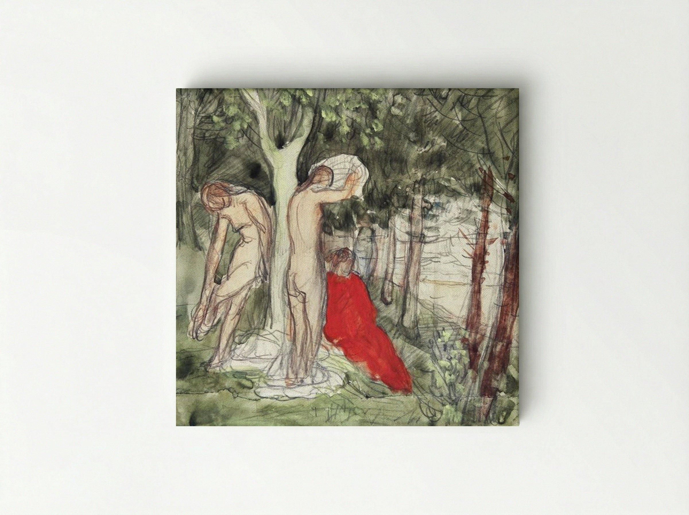 Bathers in a Forest Clearing - Pierre Puvis de Chavannes - Canvas