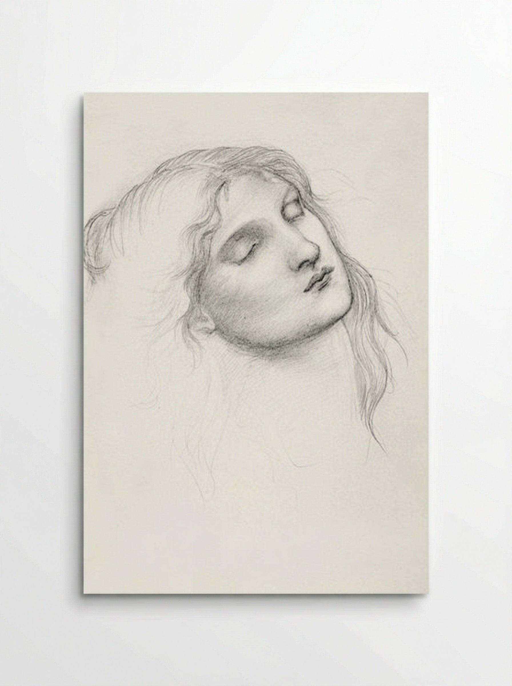 Head of a Woman with Eyes Closed - Edward Burne-Jones - Poster