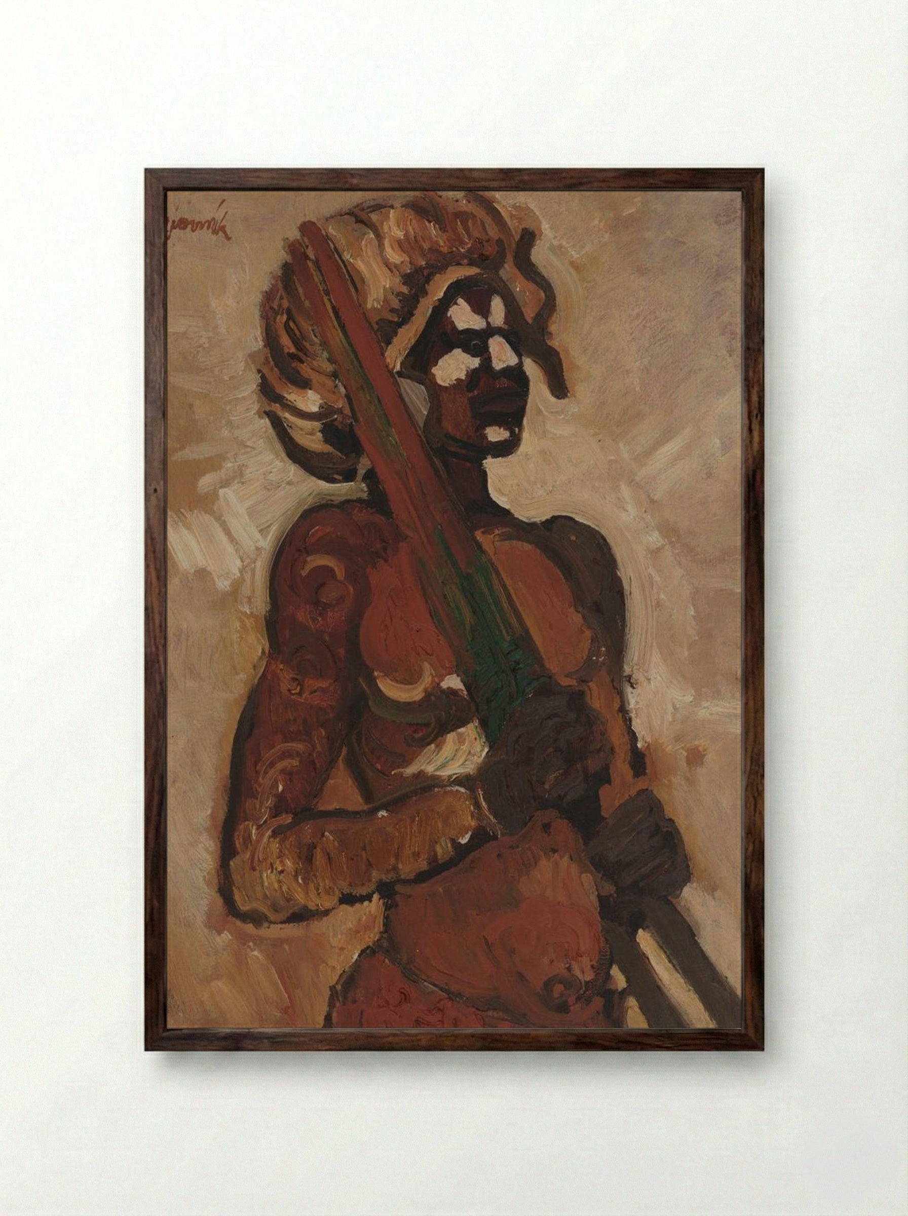 Black Warrior - Cyprián Majerník - Framed Print Dark Wood