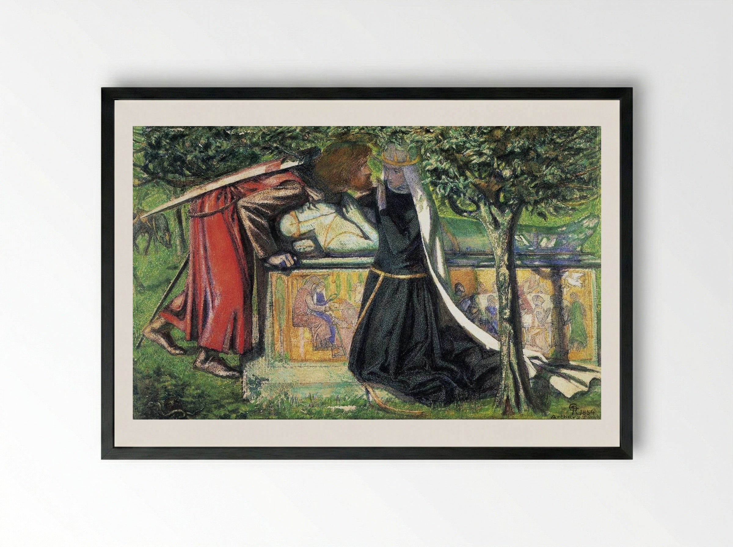 Arthur's Tomb - Dante Gabriel Rossetti - Framed Print Black