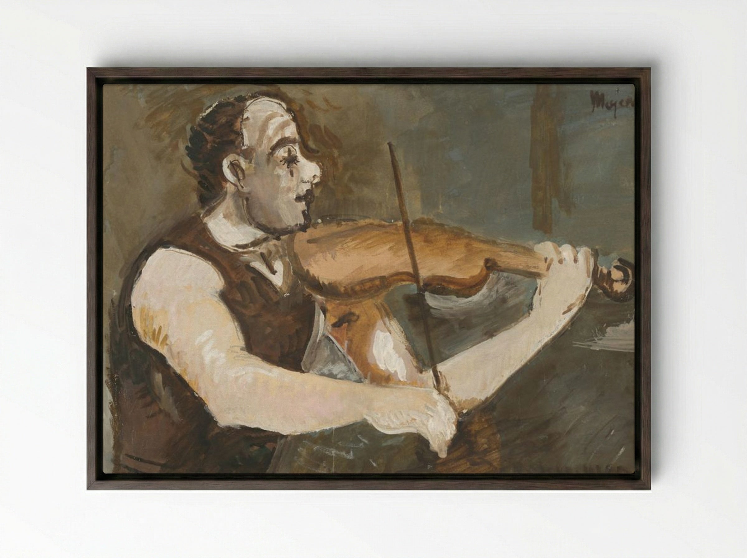 Gypsy Fiddler - Cyprian Majerník - Framed Canvas Dark Wood