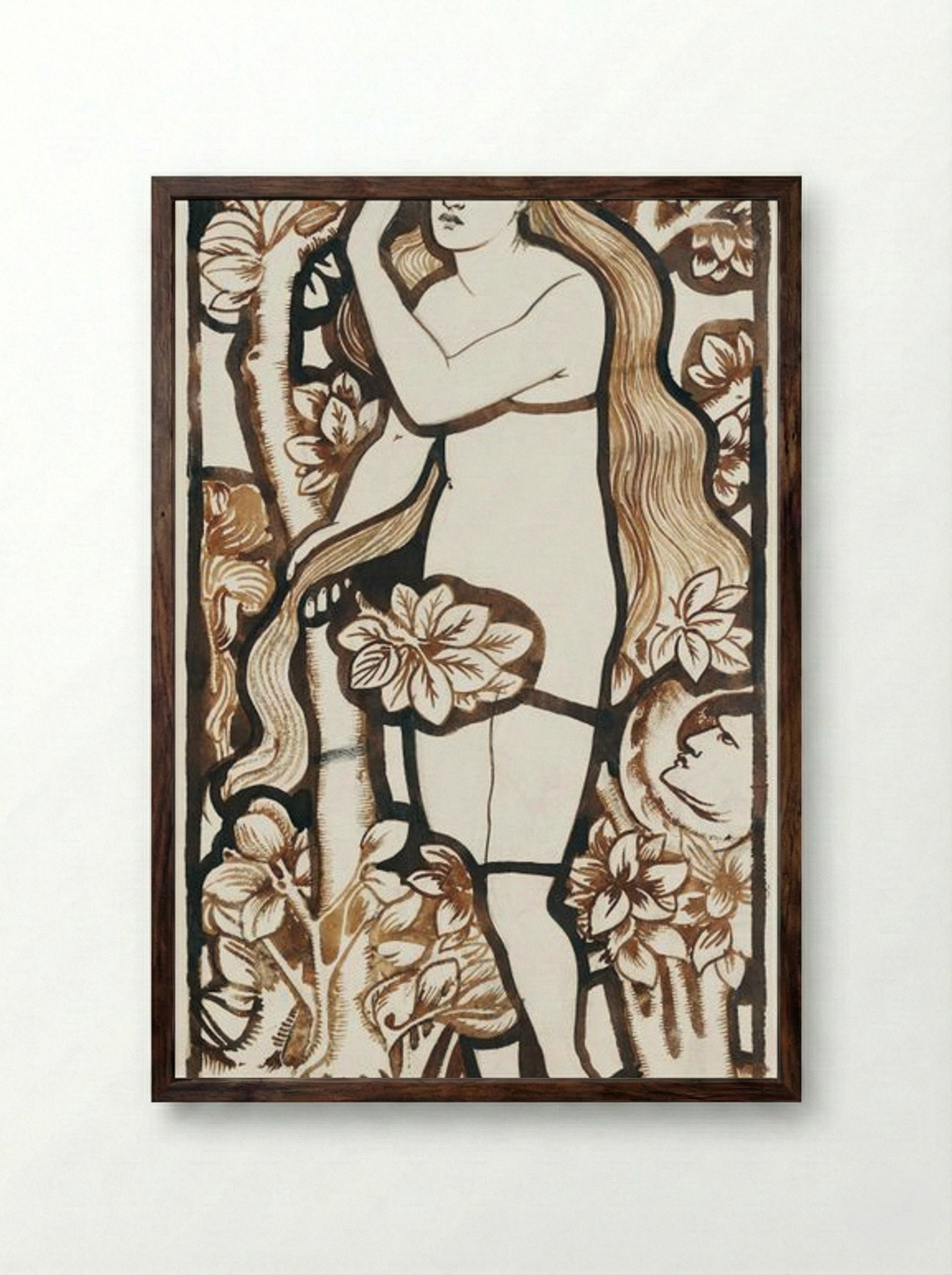 Eve - Edward Burne-Jones - Framed Print Dark Wood