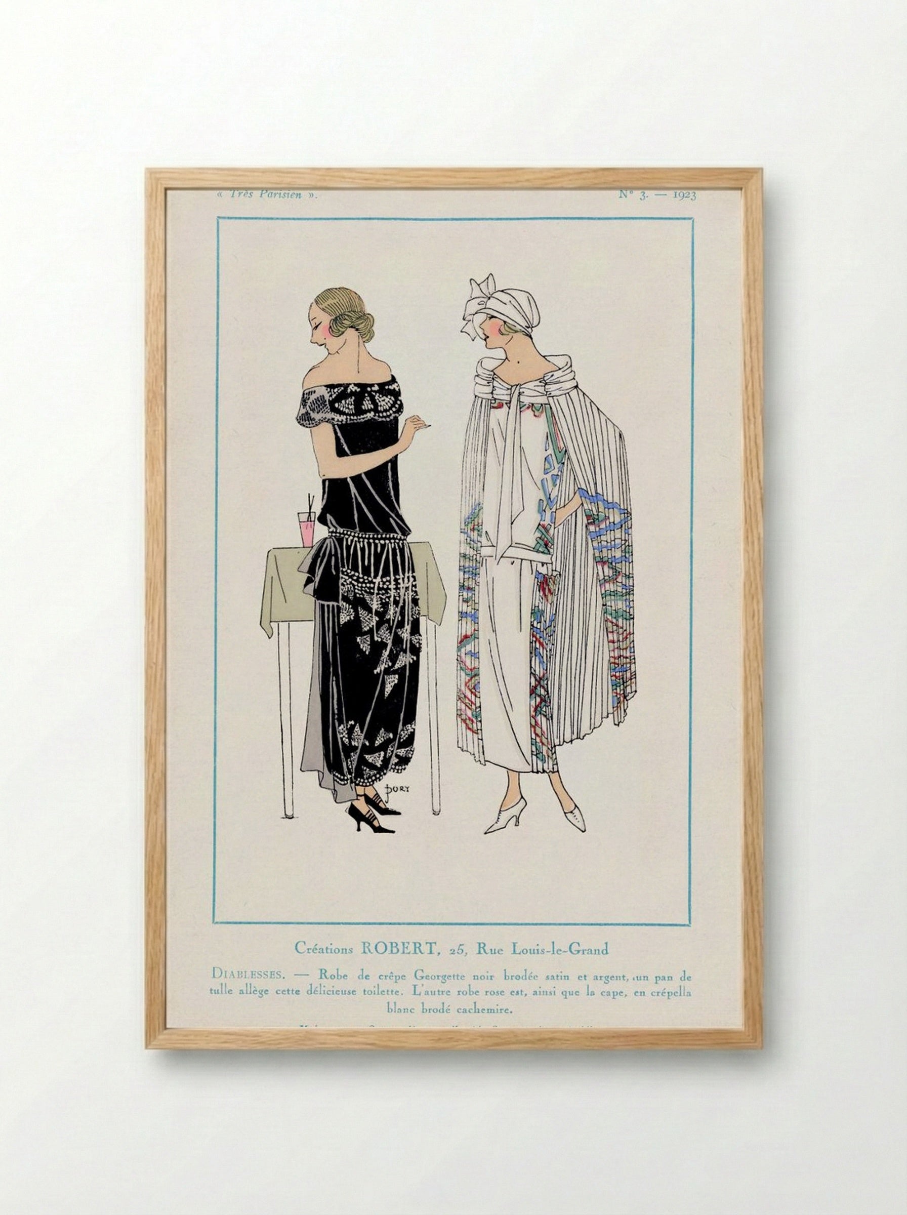 Fashion Plate from Très Parisien, No. 3 - Georges Dory - Framed Print Wood