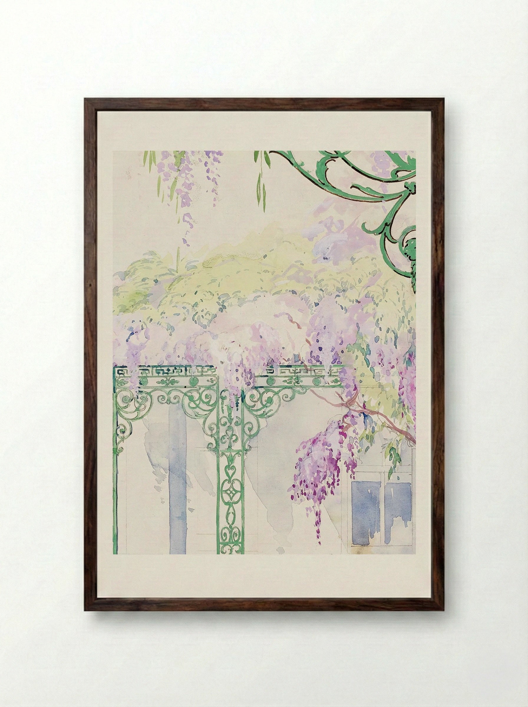 Cast Iron Porch Railing - Gilbert Sackerman - Framed Print Dark Wood
