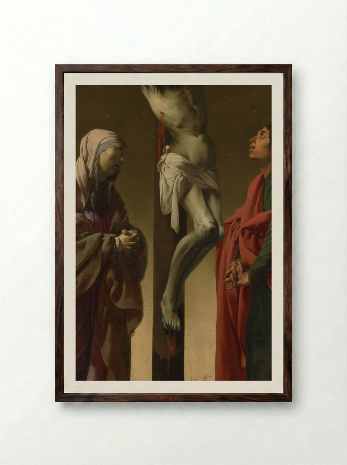 The Crucifixion - Philippe de Champaigne - Framed Print Dark Wood