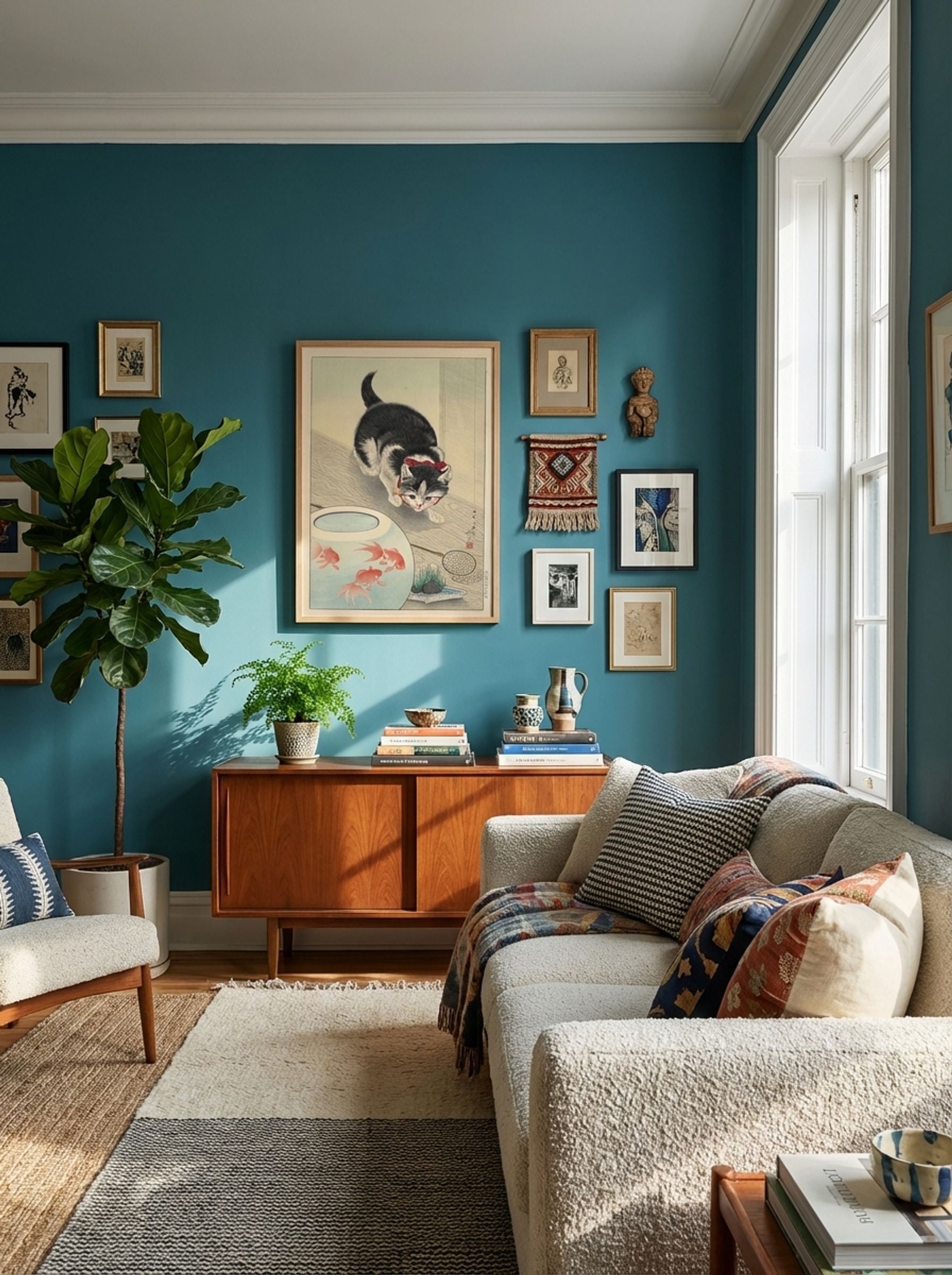 Cat and Bowl of Goldfish - Utagawa Kuniyoshi - Lifestyle