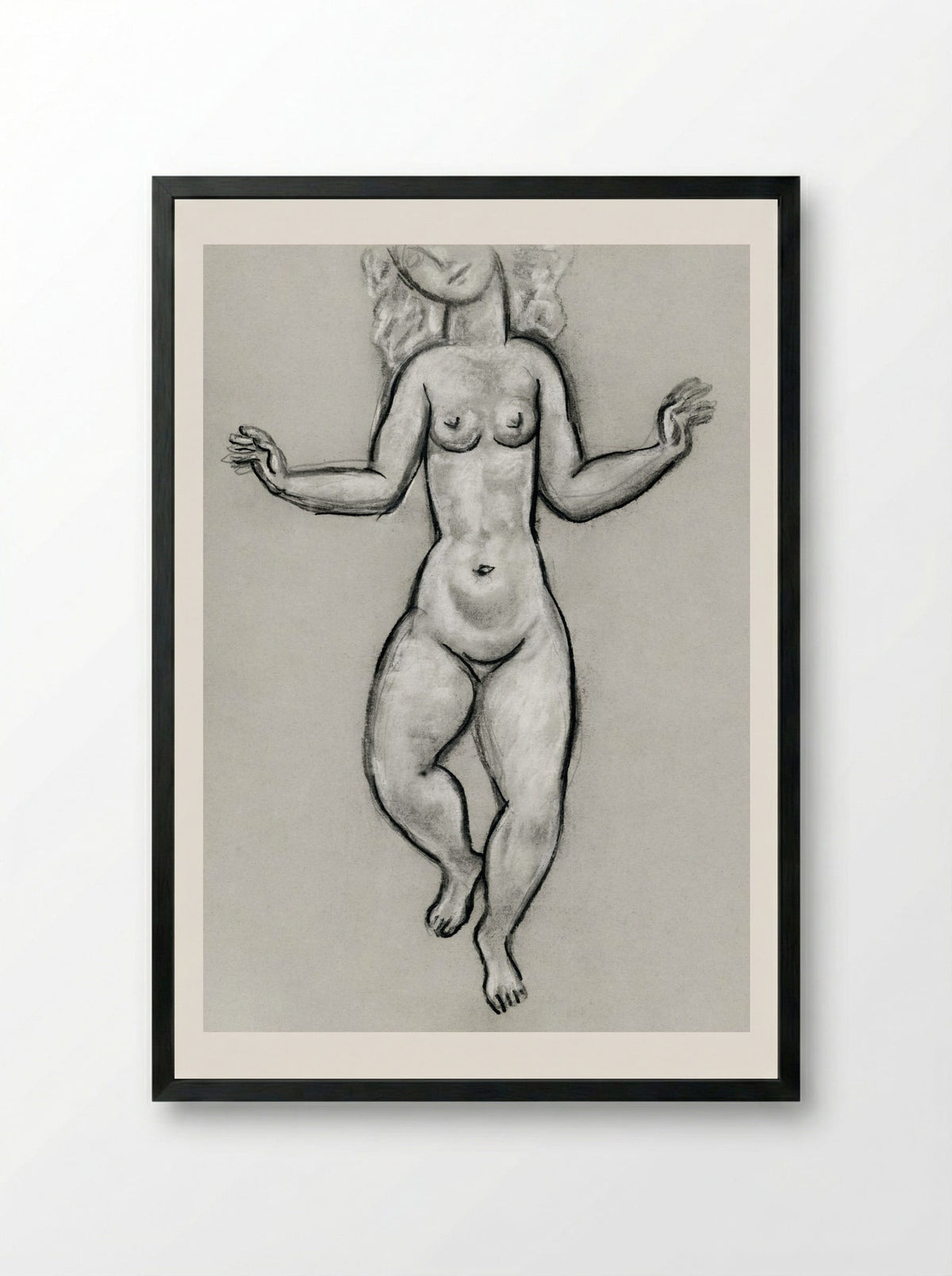 Dancing Naked Woman - Leo Gestel - Framed Print Black