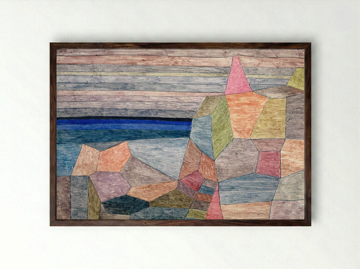 Promontory, Ph. - Paul Klee - Framed Print Dark Wood