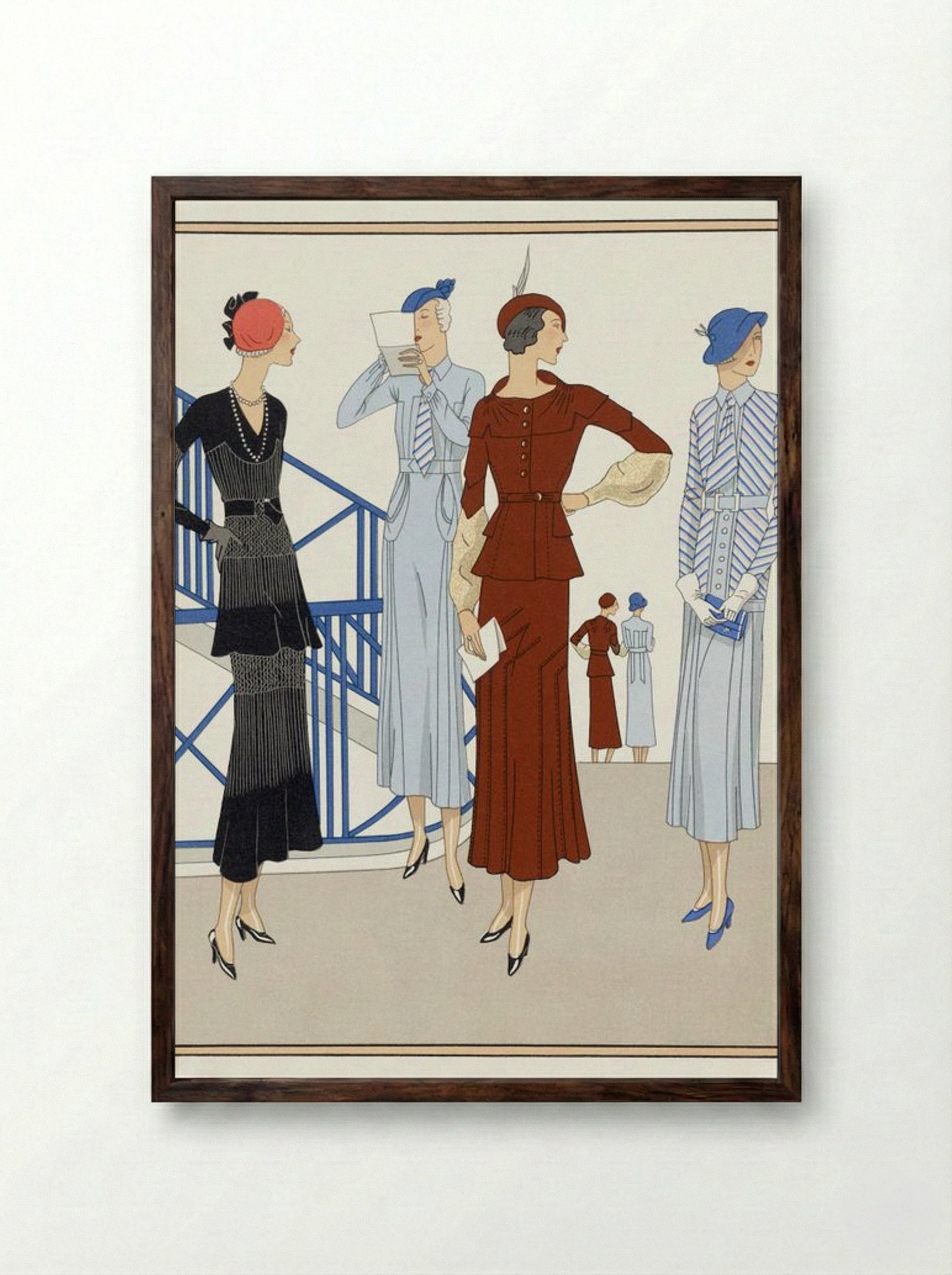 Ladieswear, 1932 - Martial et Armand and Bernard et Cie - Framed Print Dark Wood